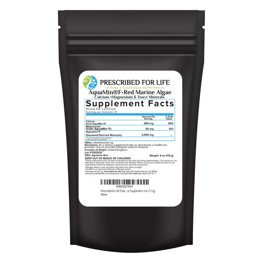 Prescribed for Life Aquamin Powder, Red Marine Algae Supplements, Rich in Plant Based Calcium & Magnesium, 72 Trace Minerals, Non GMO (113g) Prescribed For LifeAu supplements