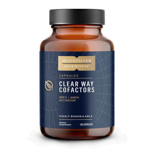 Quicksilver Scientific Clear Way Cofactors - Body Detox Cleanse Support with Vitamin B1, Dandelion Extract, Quercetin & Nattokinase Enzyme - Antioxidant Cleanse to Support Gut Health (120 Capsules) Quicksilver ScientificAU supplements