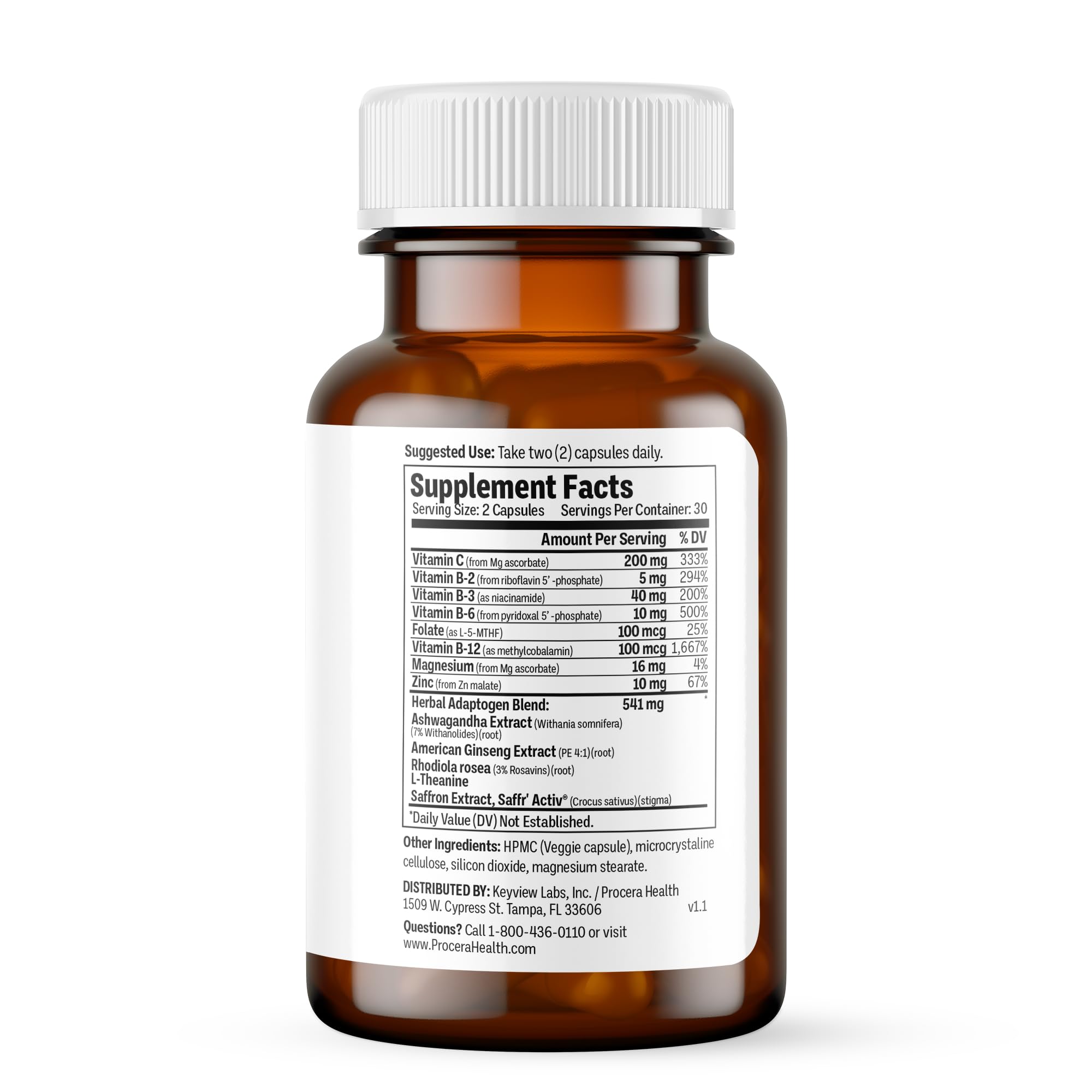 Procera Mood Support - Boost Mental Performance - Clarity - Mood Stability - Stress - Anxiousness - Mental Fatigue - Adaptogens - Saffron - Magnesium - Ashwagandha - Rhodiola - 60 Count Procera Au supplements