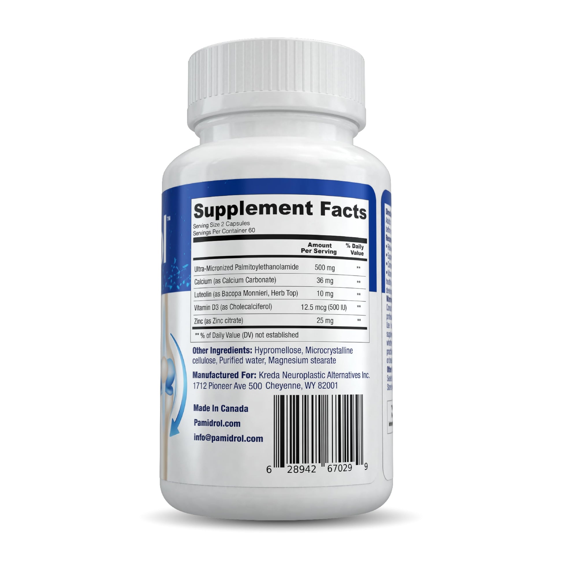 Pamidrol Nerve and Joint Support with Added Calcium 120 Capsules Pamidrol Au supplements