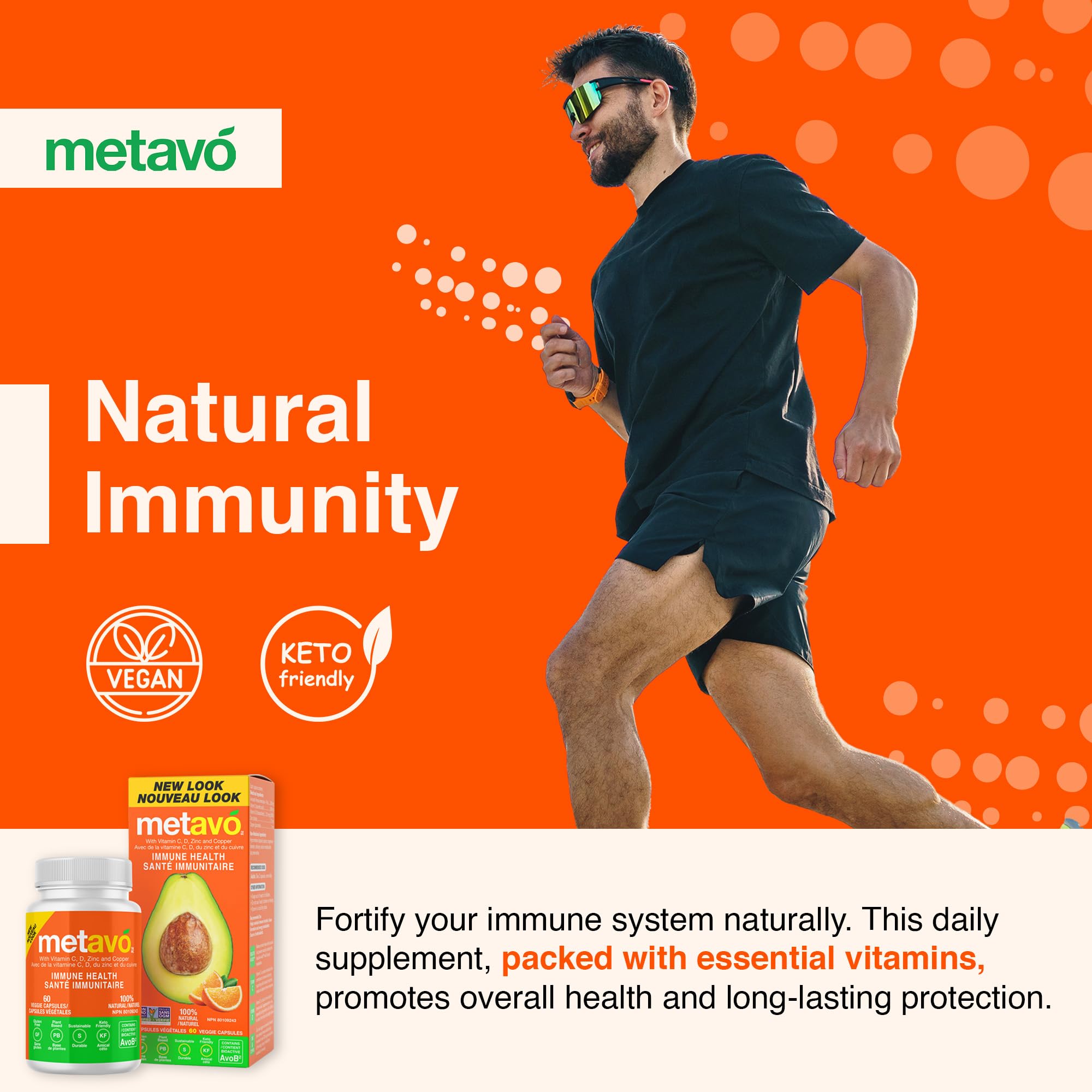 Metavo Immune Health - Natural Immune Support Supplement, Essential Zinc Supplements for Men & Women Enriched with Vitamin C, D & Copper, 60 Vegan Capsules, 30 Servings Metavo Au supplements