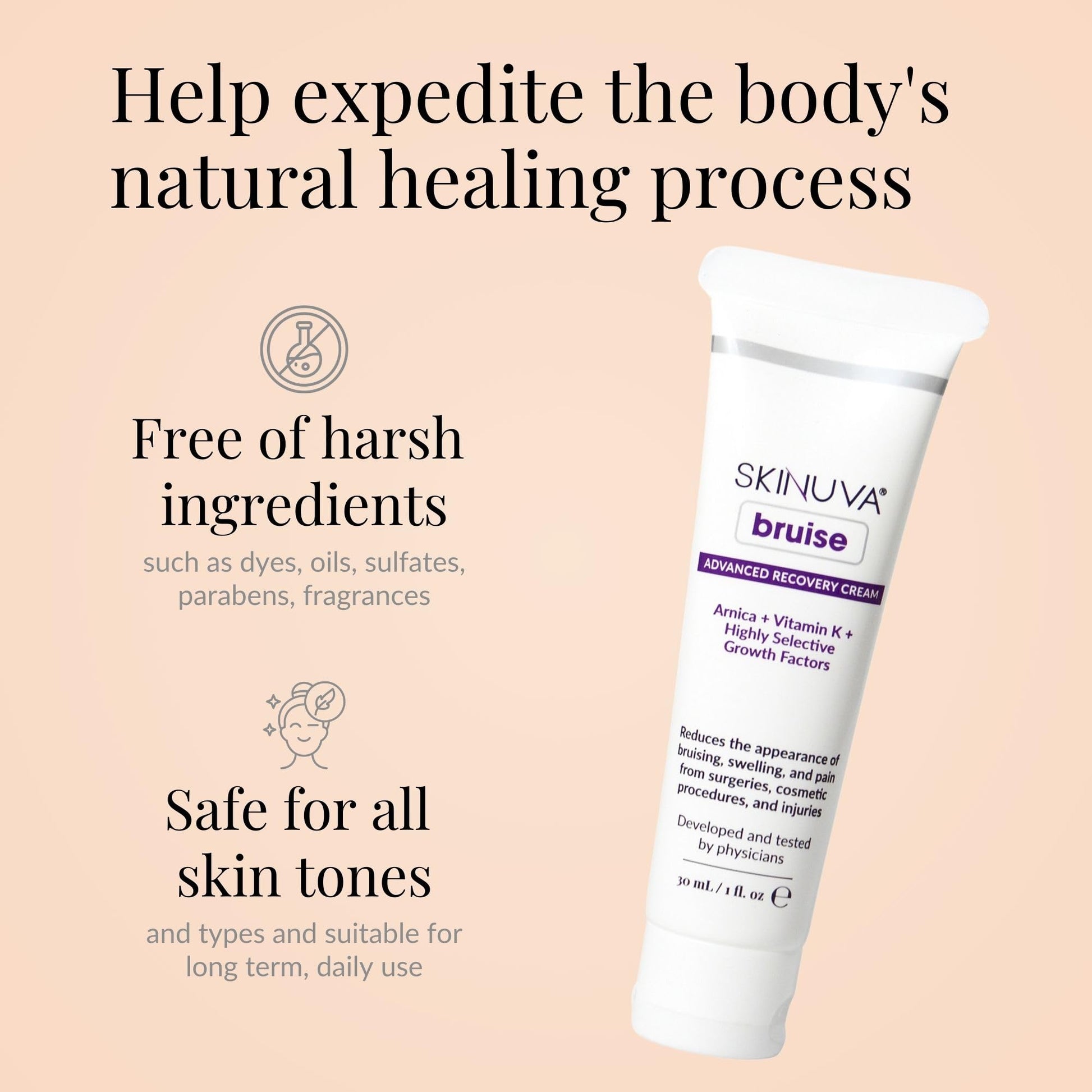 Skinuva® Bruise Advanced Recovery Cream - Topical Bruise Cream Formulated with Growth Factors, Arnica & Vitamin K (1 oz) Skinuva Au supplements