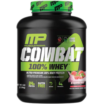 MusclePharm Combat 100% Whey Protein Powder, Strawberry Cream Flavor Muscle Pharm Au supplements