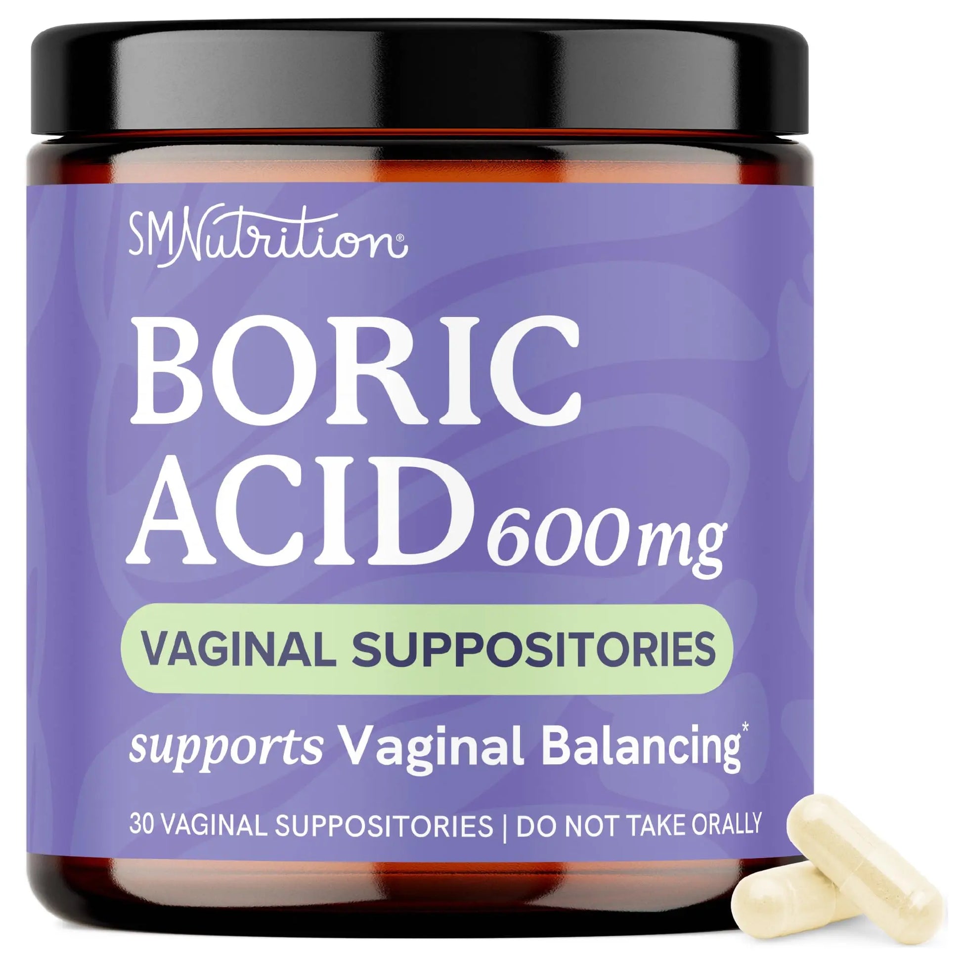 Boric Acid Suppositories for Women 600mg | pH Balance, Vaginal Odor & Itching | Feminine Hygiene & Intimate Health Support | Boric Acid for Women Vaginal Suppositories | Unscented, Vegan | 30 Ct SMNutrition Au supplements