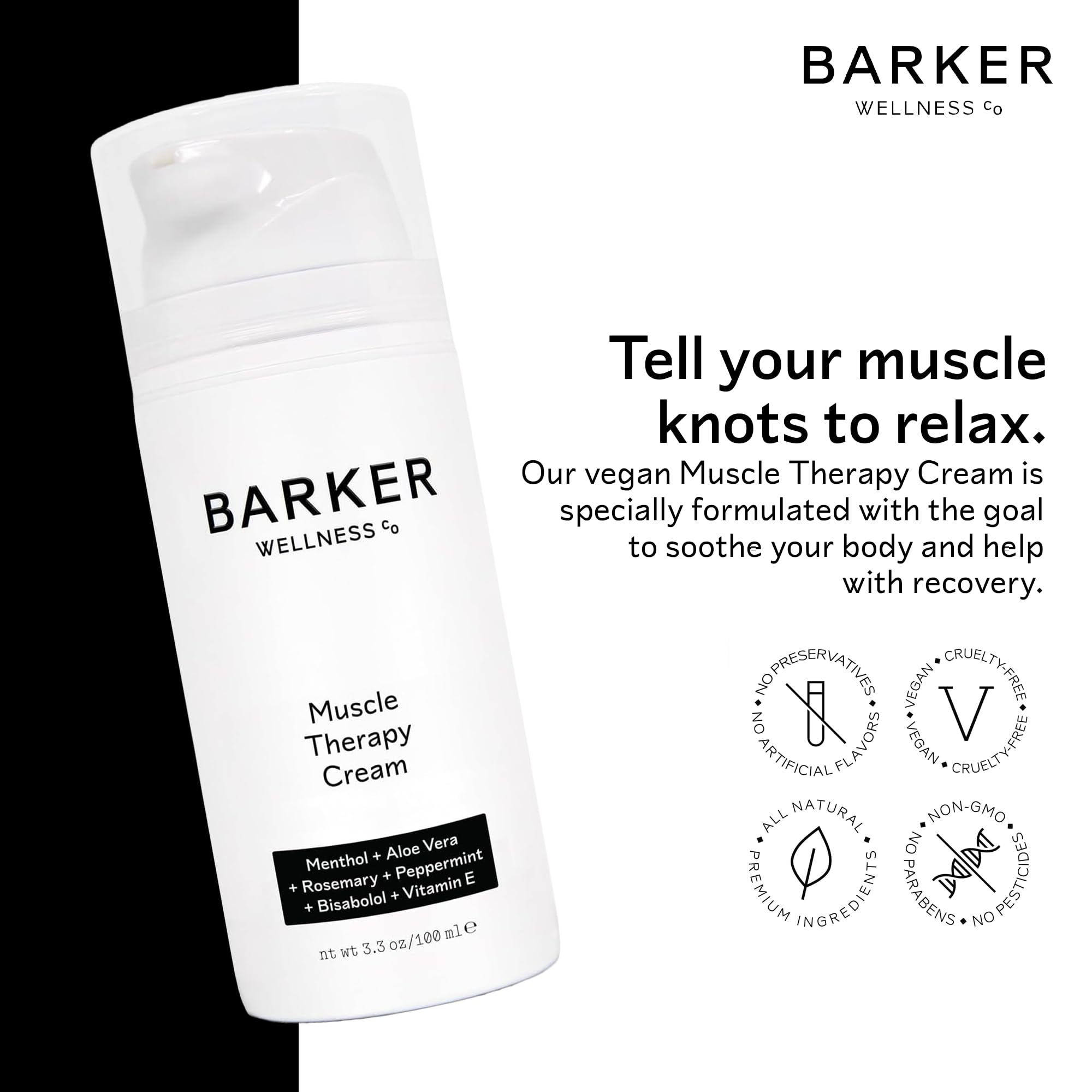 Barker Wellness Soothing Muscle Therapy Cream | Advanced Joint & Muscle Relief for Recovery & Relaxation | Enriched with Antioxidants & Moisturizing Vitamin E | All-Natural Vegan Formula (100ml) Barker Wellness Co Au supplements