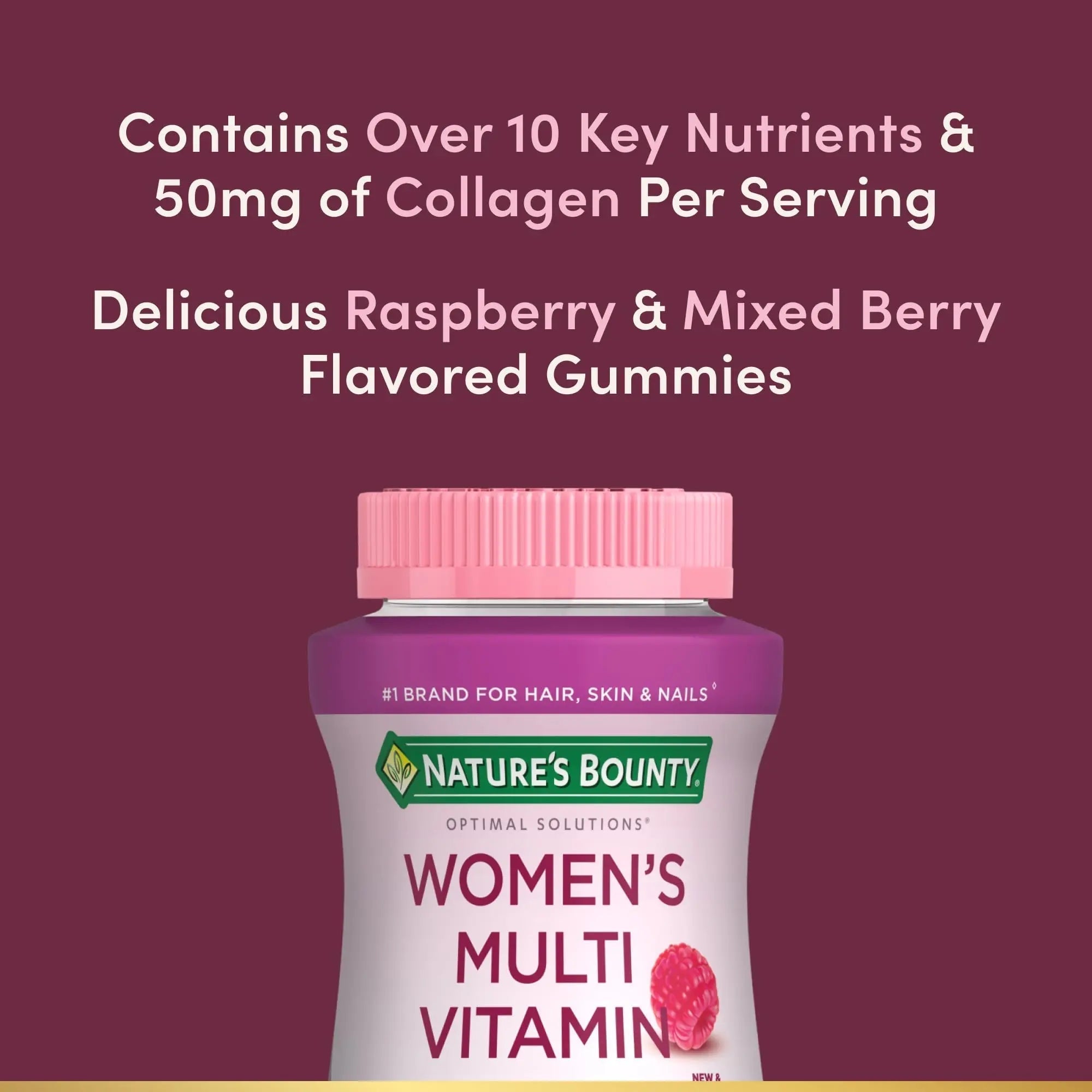 Nature's Bounty Optimal Solutions, Women's Multivitamin Gummies for Immune Support, Cellular Energy Support, Bone Health Nature's Bounty Au supplements