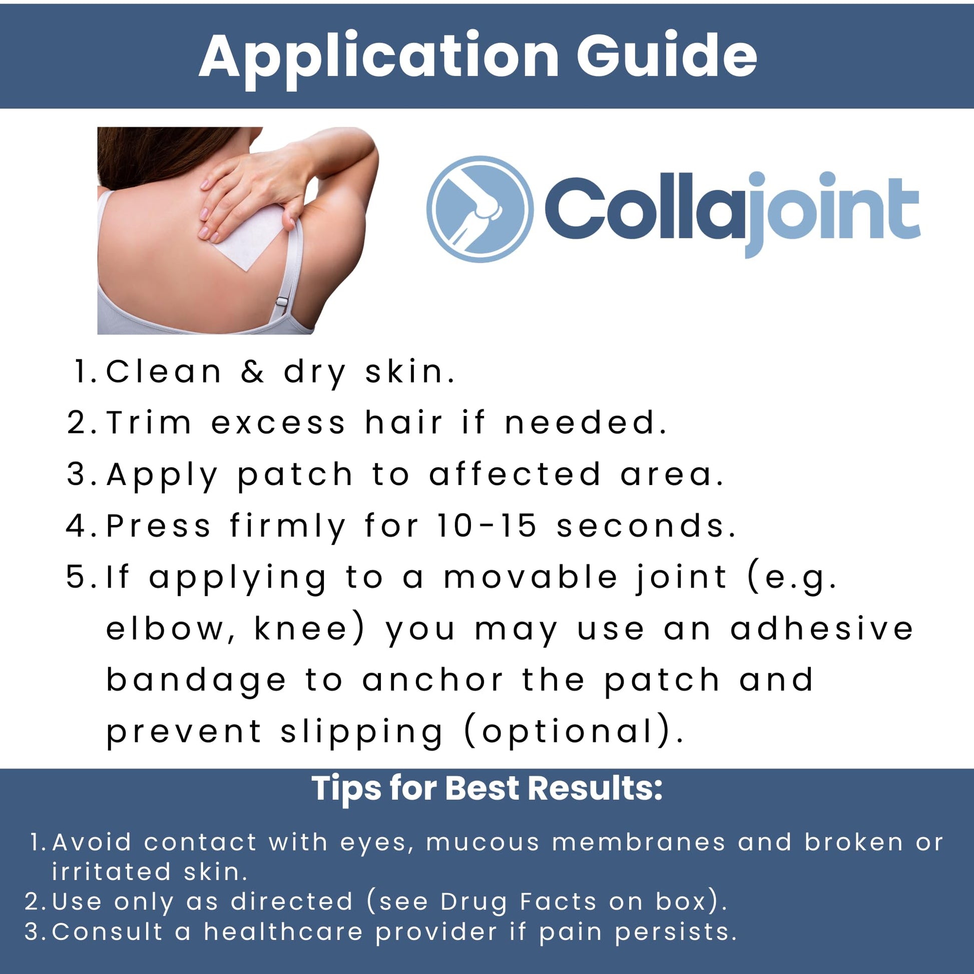 Collajoint Maximum-Strength Lidocaine 4% & Menthol 1% Hydrogel Pain Relief Patch with Arnica Montana Flower Extract-Temporary Numbing & Cooling Relief for Sore Muscles, Stiff Joints & Arthritis Collajoint Au supplements