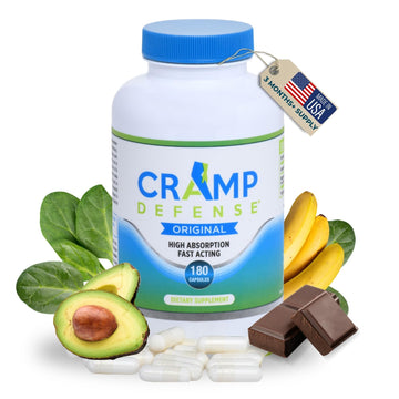 Cramp Defense® Leg Cramps Pills, Relief for All Muscle Cramps, Day and Night. Magnesium Supplement Capsules, 3-6 Month Supply. Non-Laxative, Organic Formula for Max Absorption and Results. Made in US. Cramp Defense Au supplements