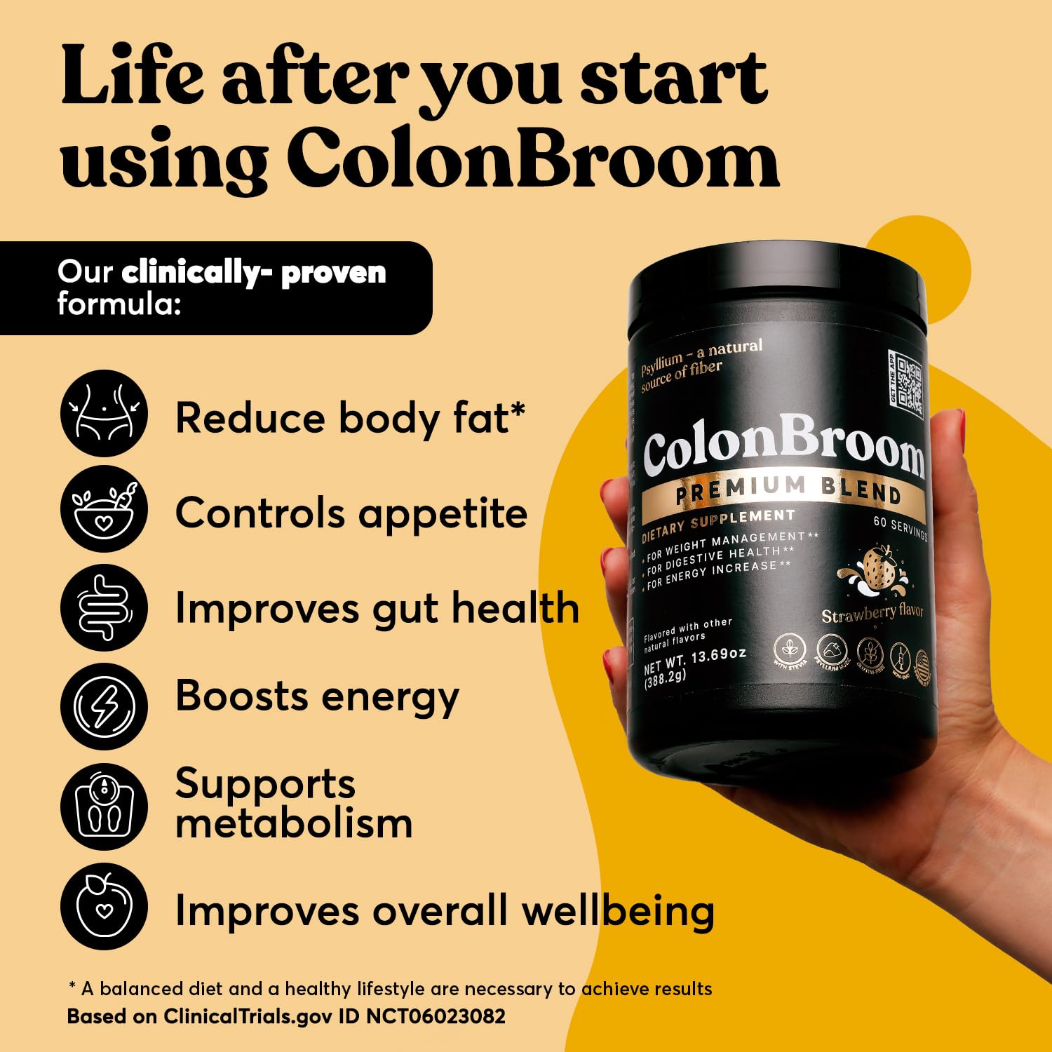ColonBroom Premium Psyllium Husk Powder (Strawberry, 60 Servings) + Shaker Bottle for Colon Broom Fiber Powder Drink Bundle - Colon Cleanse for Bloating Relief & Gut Health - Fiber Powder Supplement ColonBroom Au supplements