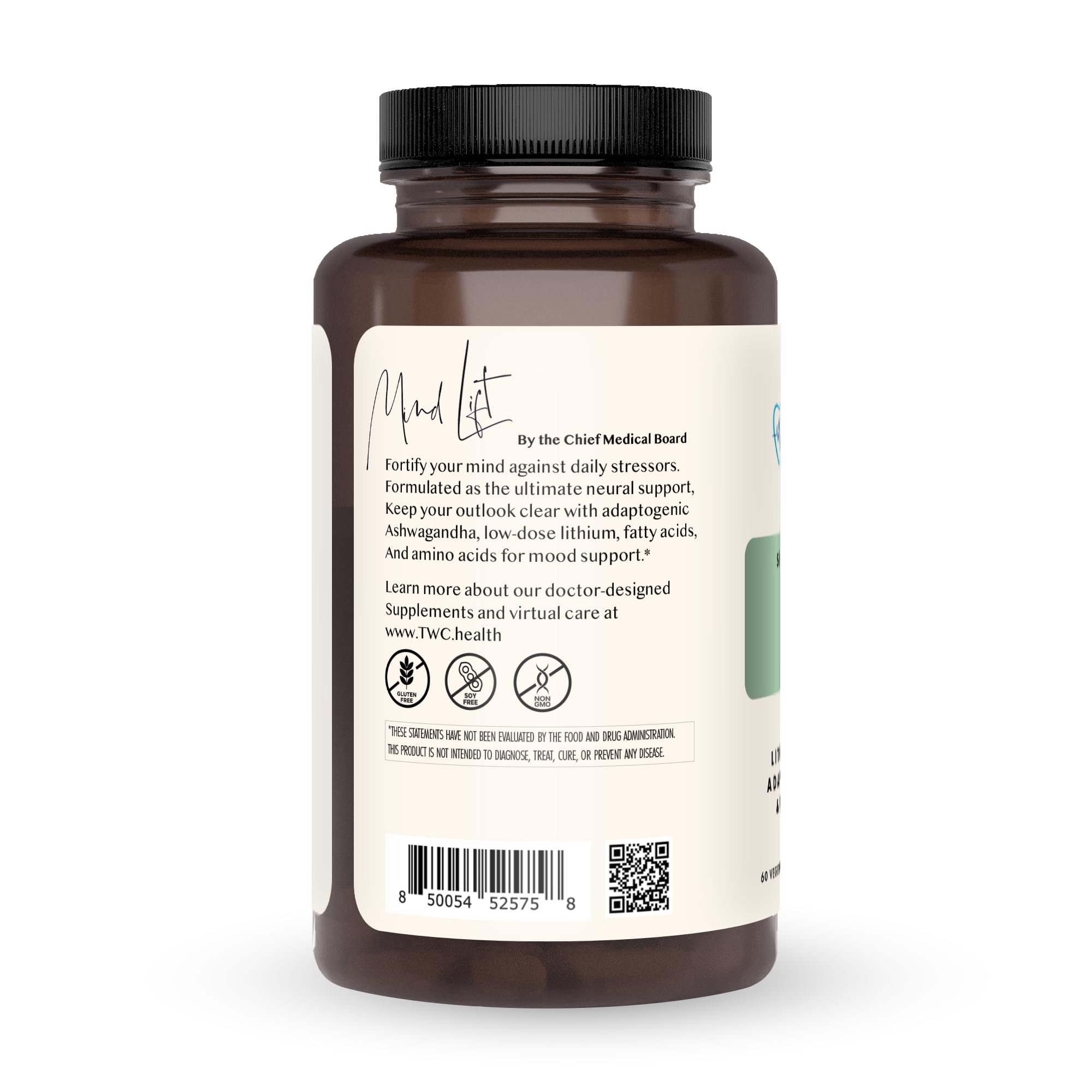 Mind Lift - Mood Boost, Mental Focus, Cognitive Defense - Lithium, GABA, DHA L-Phenylalanine | 60ct (1 Month Supply) The Wellness Company uk supplements