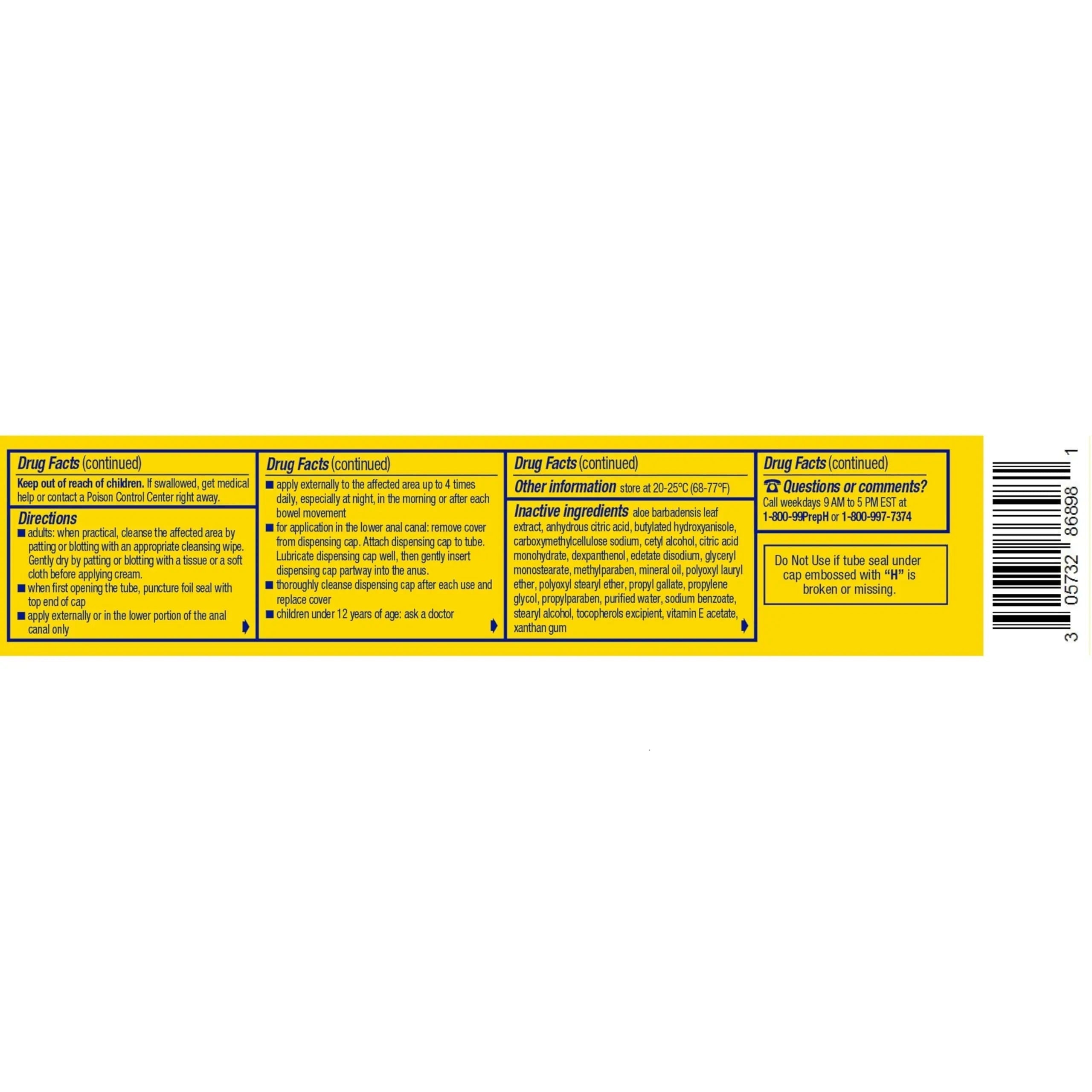 Preparation H Hemorrhoid Cream with Aloe for Multi-Symptom Relief - 1.8 Oz Tube Preparation H Au supplements