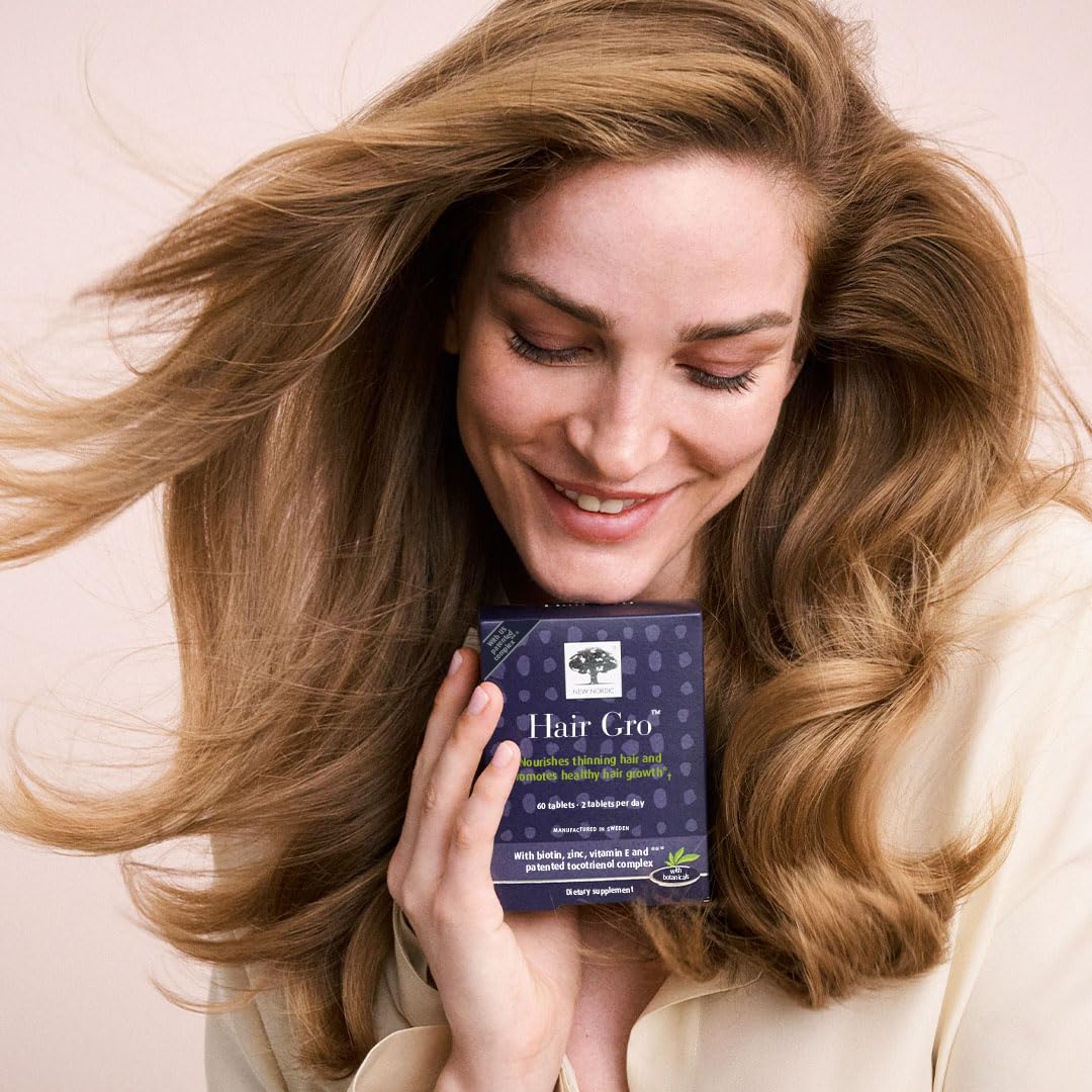 NEW NORDIC Hair & Eye Support Tablets Bundle, Hair GRO Natural Hair Growth and Blue Berry Eye Vitamin Supplements NEW NORDIC Au supplements