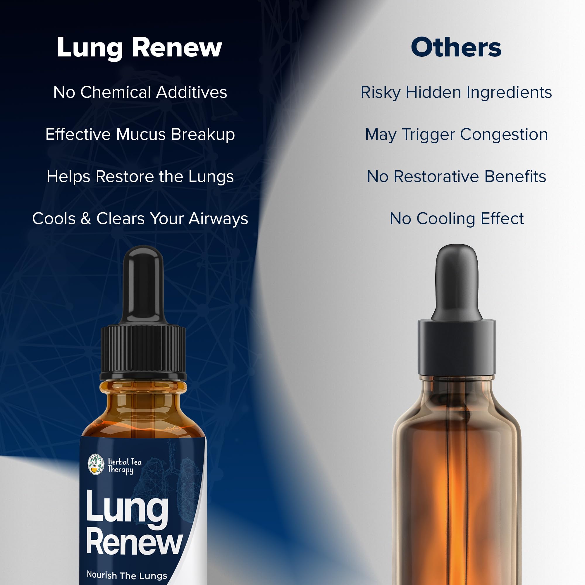 Herbal Tea Therapy Lung Renew Mullein Drops for Lungs (1 fl. oz.): Peppermint, Thyme, & Mullein Leaf Extract for Lungs Detox & Daily Respiratory Comfort - GMO-Free & Made in USA Herbal Tea Therapy Au supplements