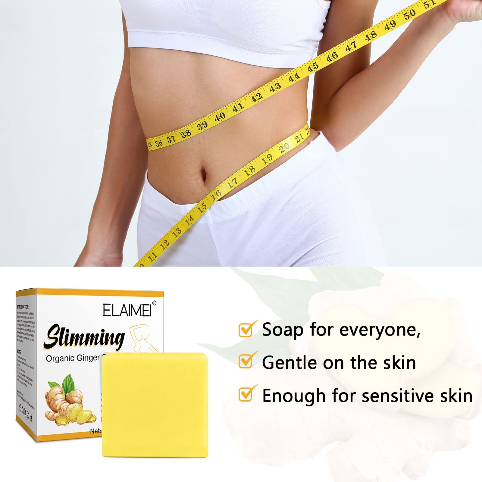 Organic Ginger Soap, Moisturizing Bath Soap, Slimming Ginger Soap, Deep Clean Effectively Moulis Au supplements