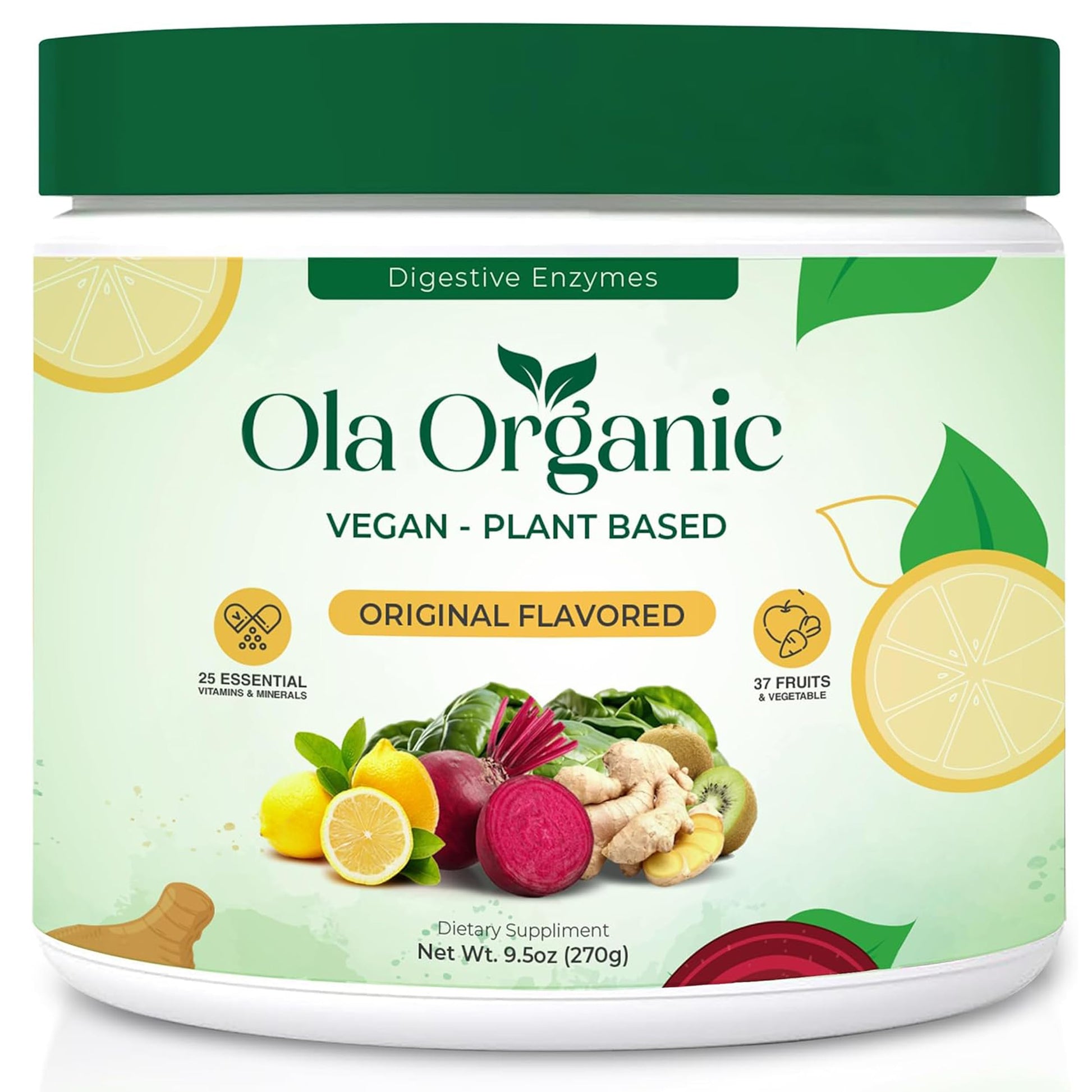 Ola Organic Greens Superfood Powder – Blend of 11 Cruciferous Vegetables with Phytonutrients – Supports Energy, & Immune Health Support – Non-GMO Vegetable Supplement (270g Jar) Ola Organic Au supplements