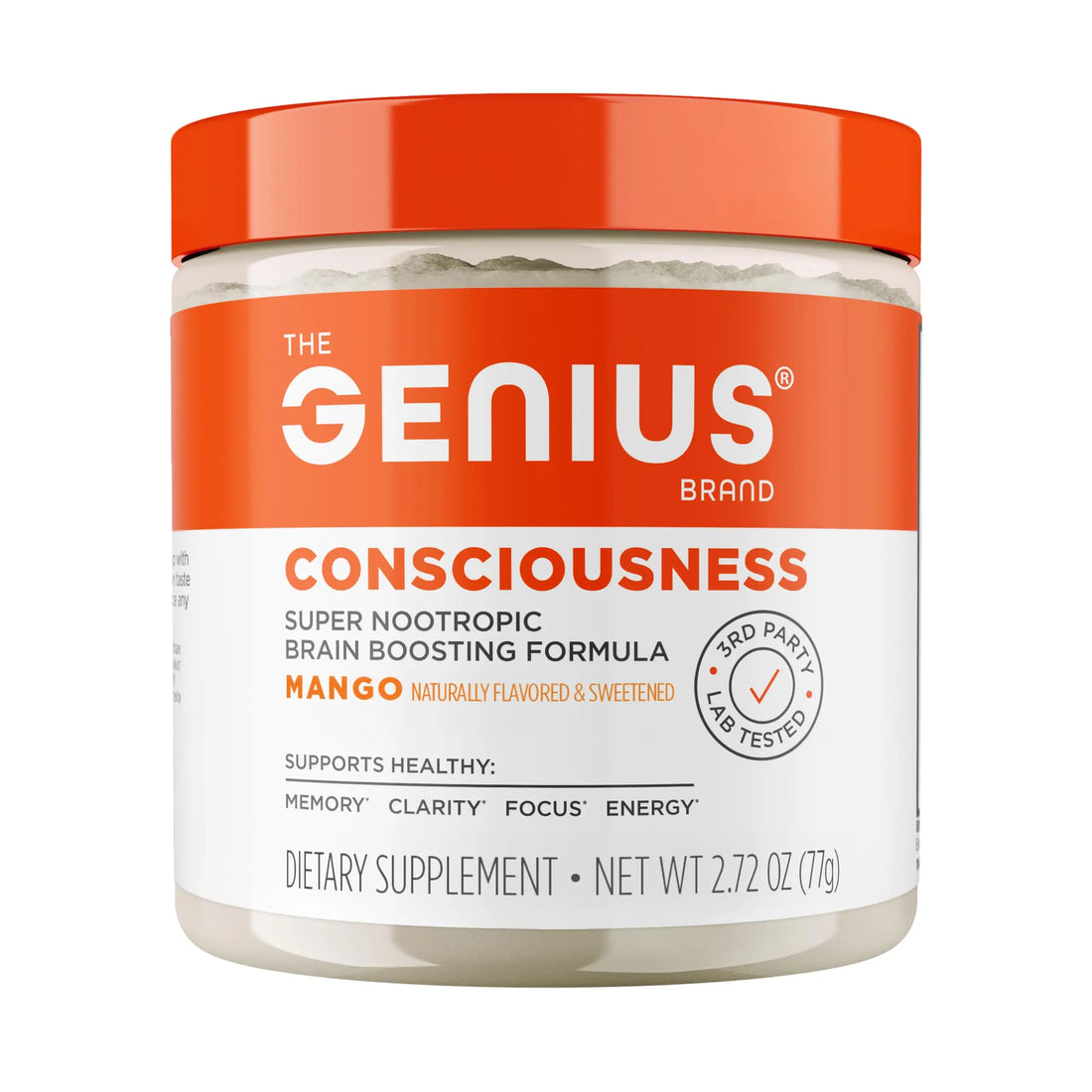 Genius Consciousness, Super Nootropic Brain Supplement Powder, Mango - Boost Focus, Cognitive Function, Concentration & Memory Booster - Alpha GPC & Lions Mane Mushroom for Neuro Energy & IQ The Genius Brand Au supplements