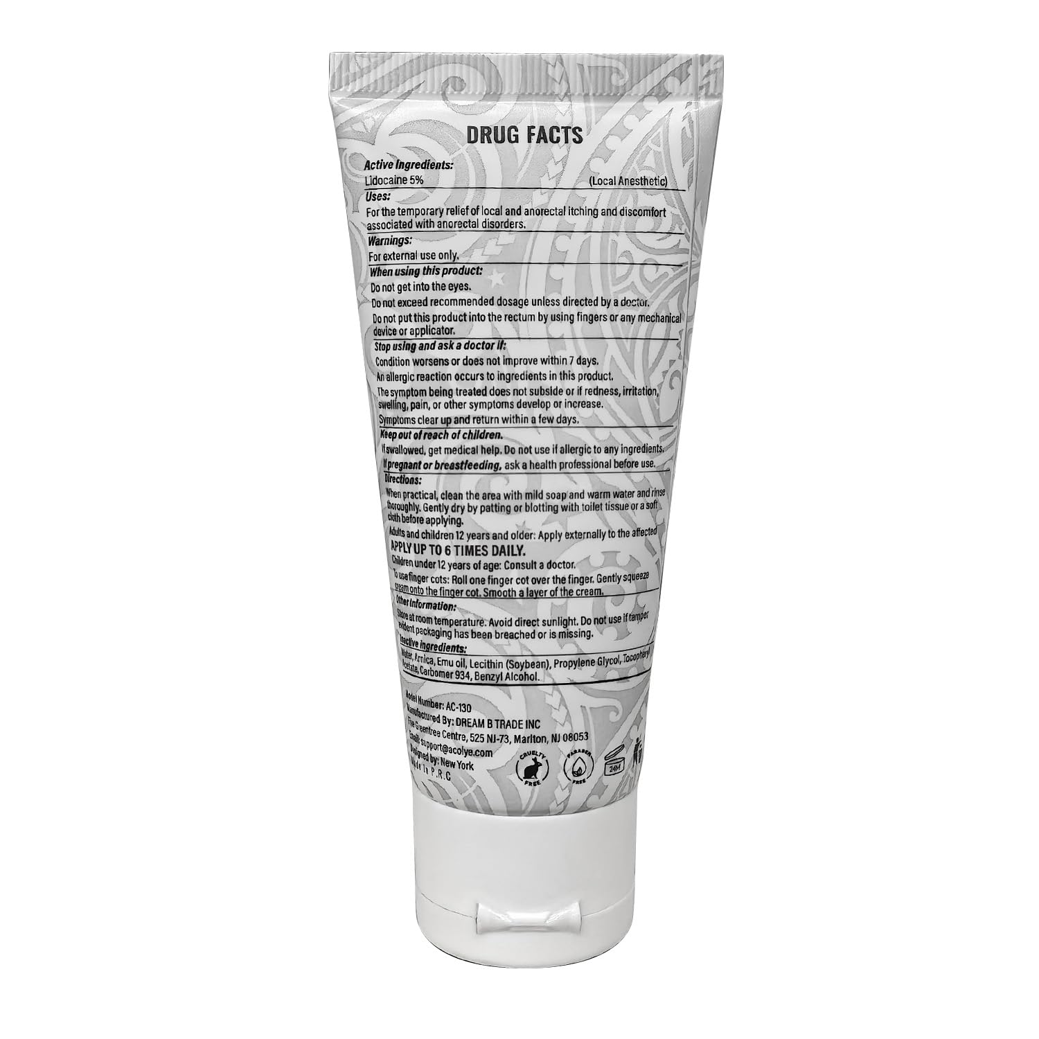 Acolye Numbing Cream Maximum Strength : 5% Lidocaine Topical Anesthetic - Extra Strength 5X Numbing with Menthol Arnica and Emu Oi (2 Fl Oz, Mint Flavor) Acolye Au supplements