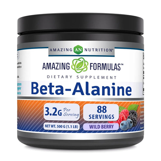 Amazing Formulas Beta Alanine 500 Grams (1.1 Lb) Powder Supplement | Wild Berry Flavor Amazing NutritionAU supplements