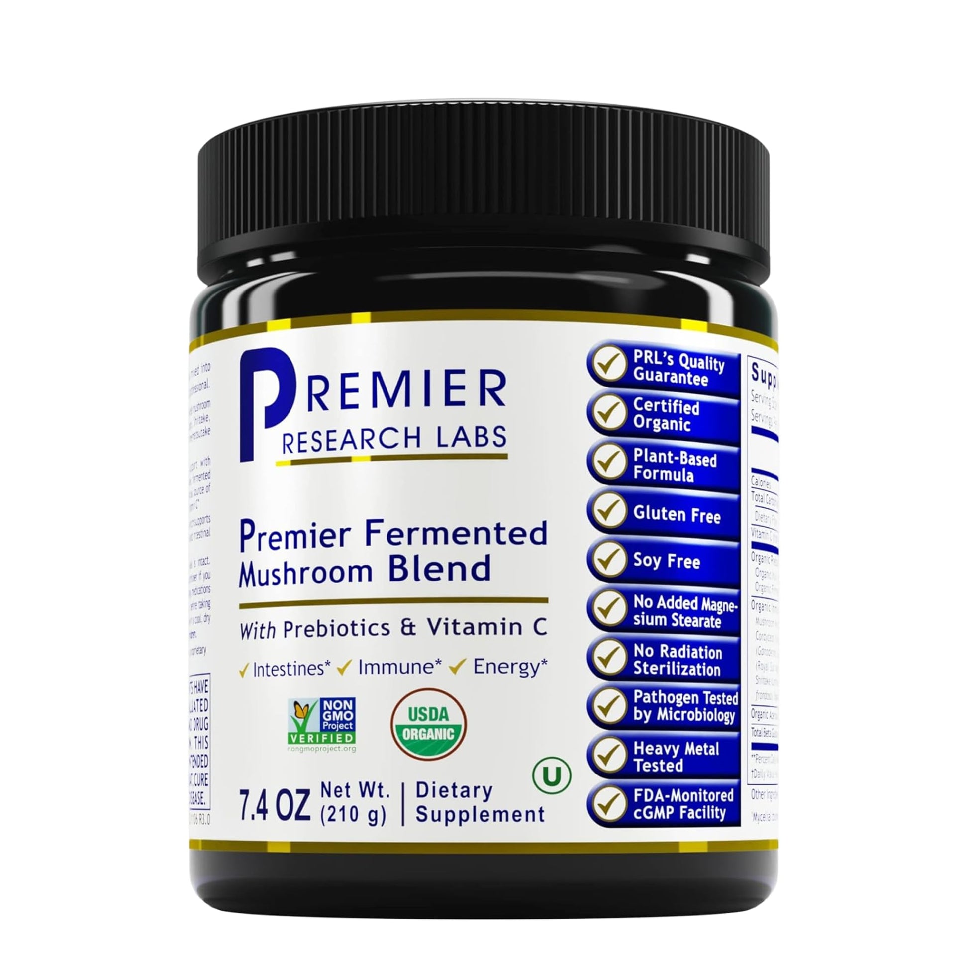 Premier Research Labs Premier Fermented Mushroom Blend - Reishi Mushroom Powder, Mushroom Extract for Drinks, Coffee, Mushroom Complex with Turkey Tail, Cordyceps for Immune & Gut Health - 7.4 oz Premier Research Labs Au supplements