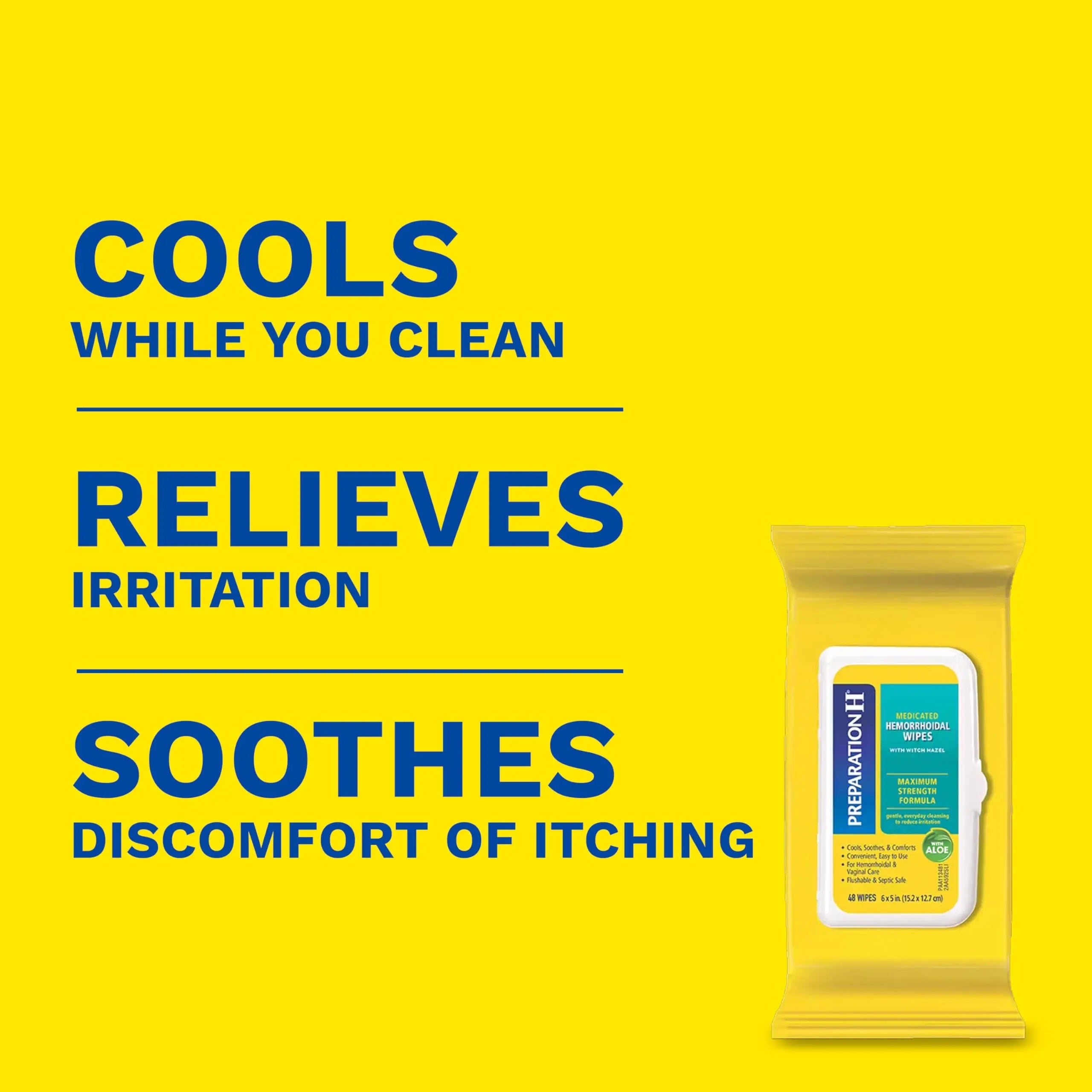 Preparation H Hemorrhoid Flushable Wipes with Witch Hazel for Skin Irritation Relief - 48 Count Preparation H Au supplements