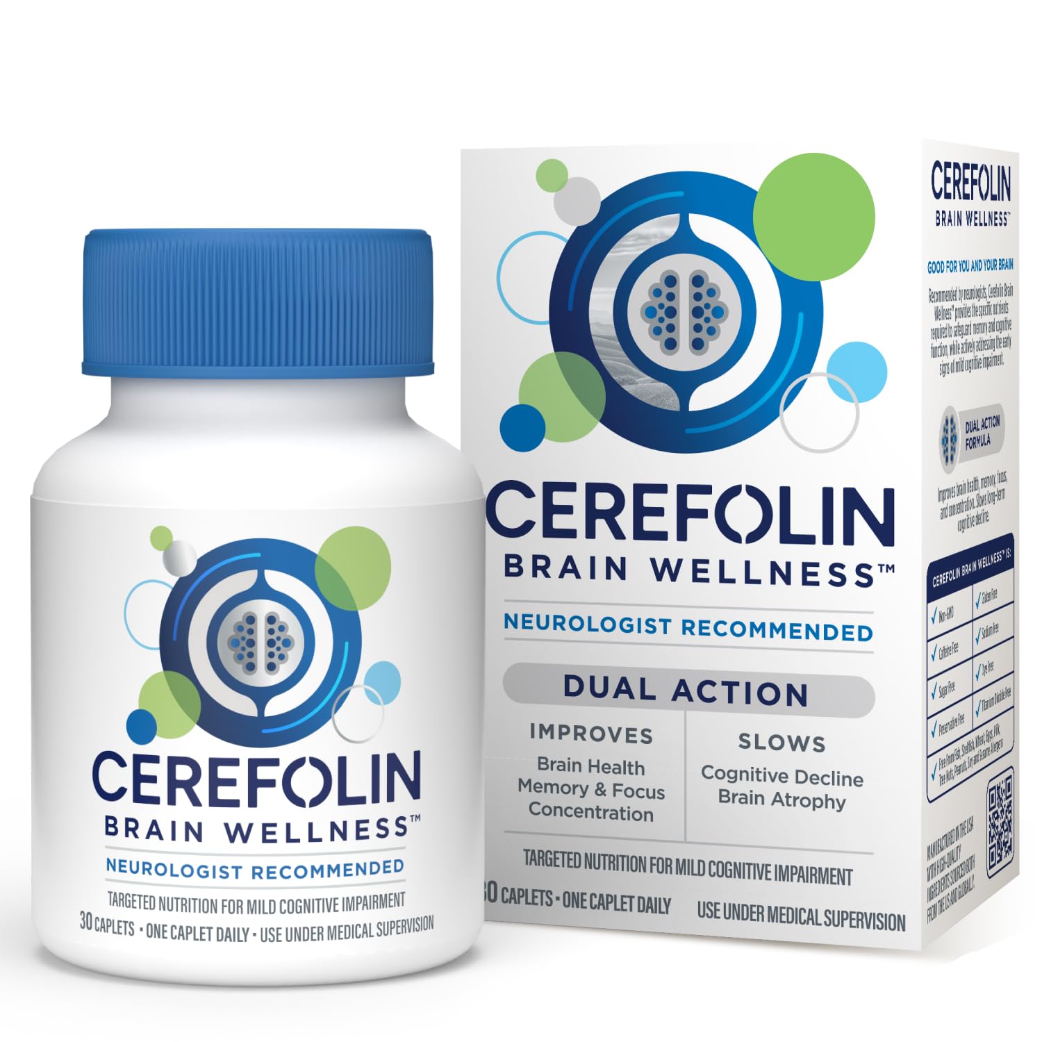 Cerefolin Brain Wellness, Targeted Nutrition for Cognitive Support, Improves Memory, Focus & Concentration, L-Methylfolate, NAC, B12, Neurologist Recommended (30 Count) Cerefolin Au supplements