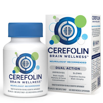 Cerefolin Brain Wellness, Targeted Nutrition for Cognitive Support, Improves Memory, Focus & Concentration, L-Methylfolate, NAC, B12, Neurologist Recommended (30 Count) Cerefolin Au supplements
