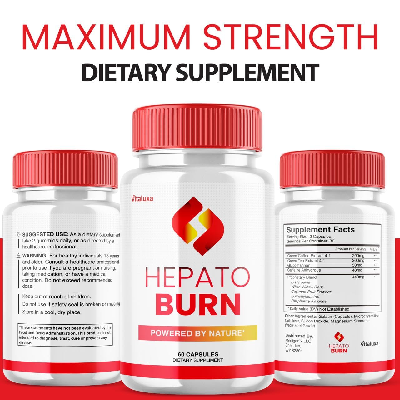 (2 Pack) Hepato Burn Capsules - HepatoBurn Supplement Pills Advanced Formula Wait Premium Blend All Natural Loss Support for Men Women, Hepataburn Reviews Maximum Strength Burner Health (120 Capsules) Vitaluxa Au supplements