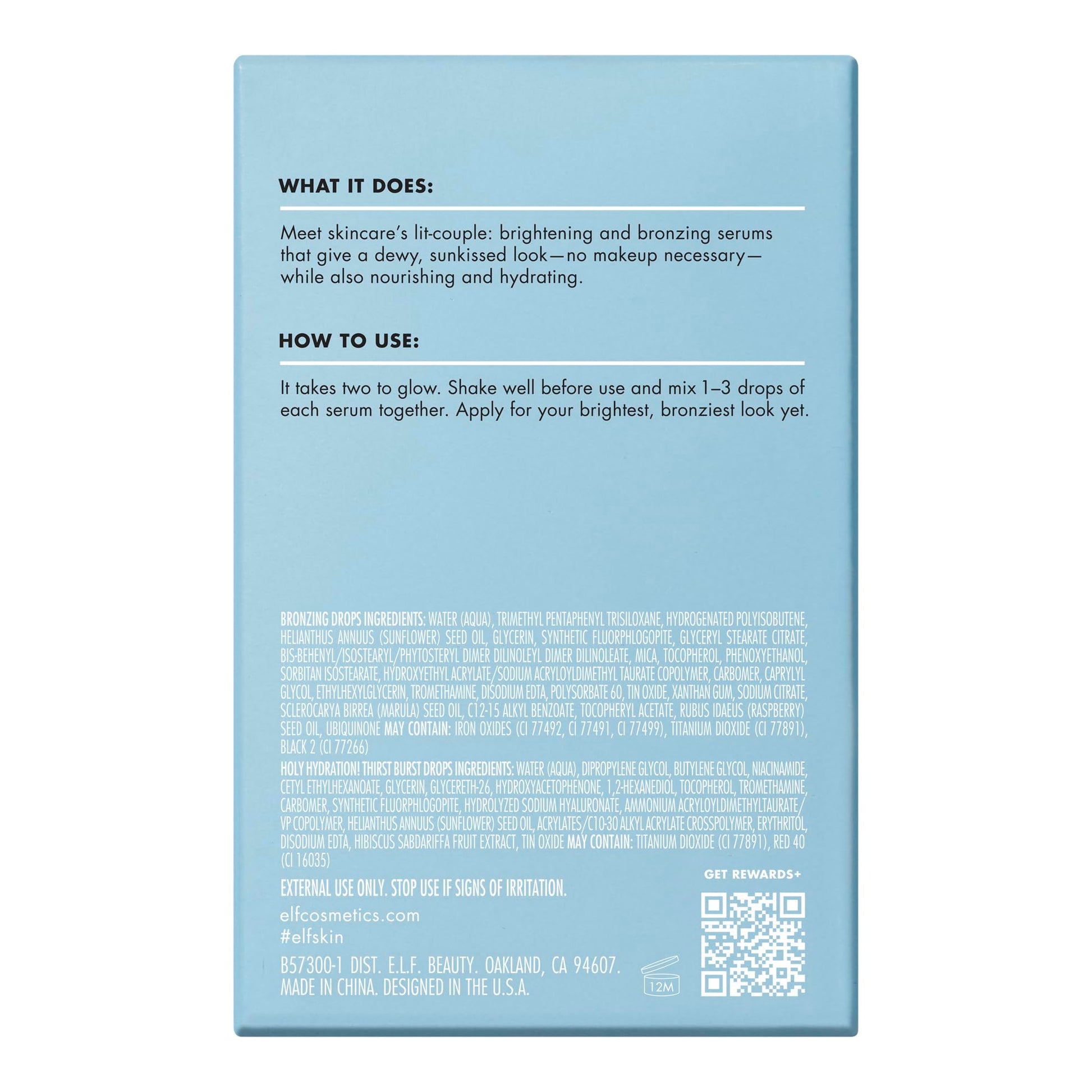 e.l.f. SKIN The Hottest Drops Duo, Holy Hydration! Thirst Burst & Bronzing Skincare Set, For A Dewy, Sun-Kissed Look, Vegan & Cruelty-Free e.l.f. Au supplements