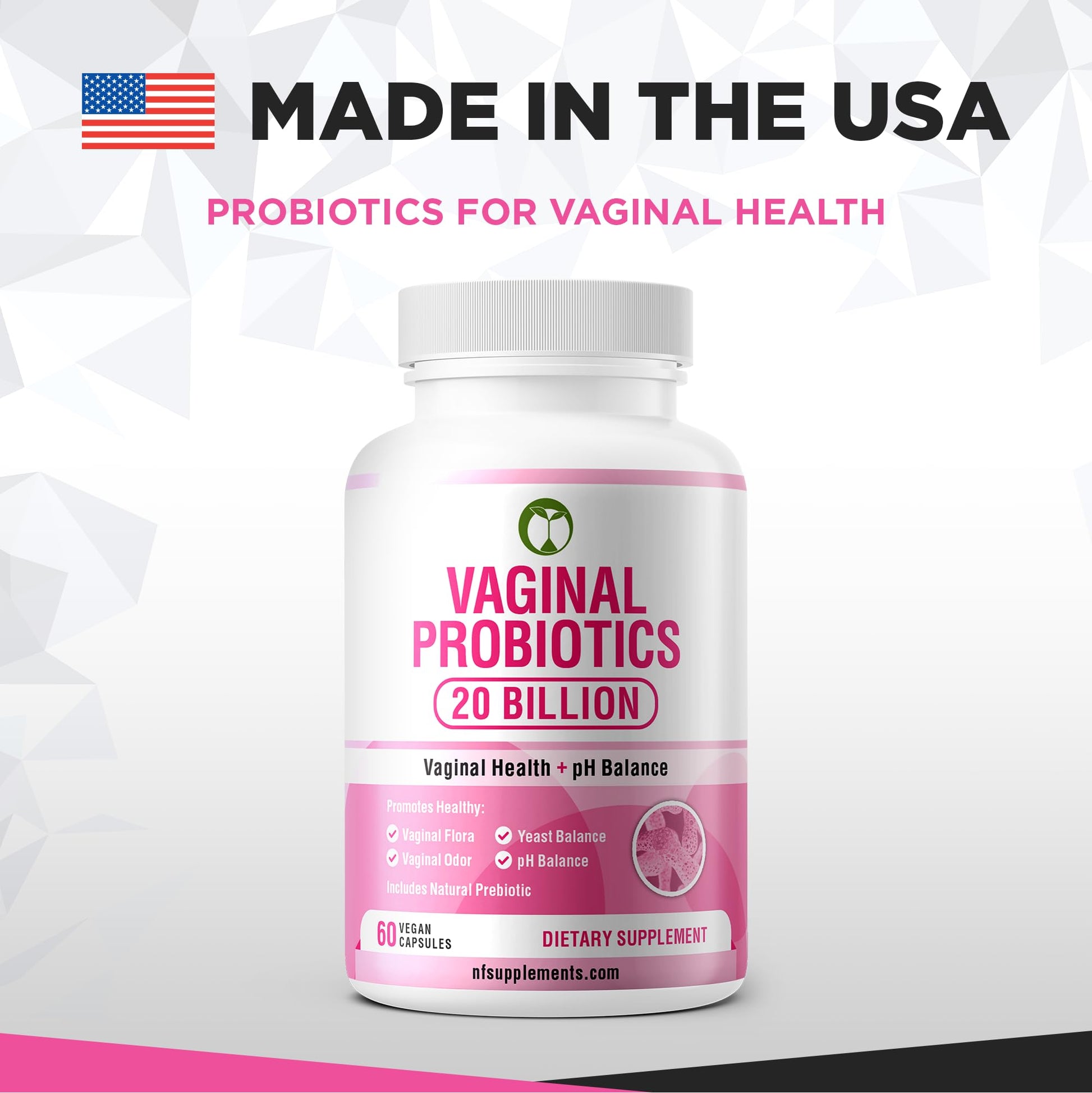 Vaginal Probiotics for Womens Health 20 Billion CFU | PH Balance & Vaginigal Odor Support 60 Capsules Natural Foundation Supplements Au supplements
