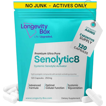 Senolytic Anti-Aging Supplement | Fisetin, Quercetin,NAC, Gamma Tocotrienols | 8-in-1 Cellular Regeneration & Longevity Formula | Boost Energy, Mental Clarity & Healthspan | 120 Vegan Capsules Longevity Box Au supplements