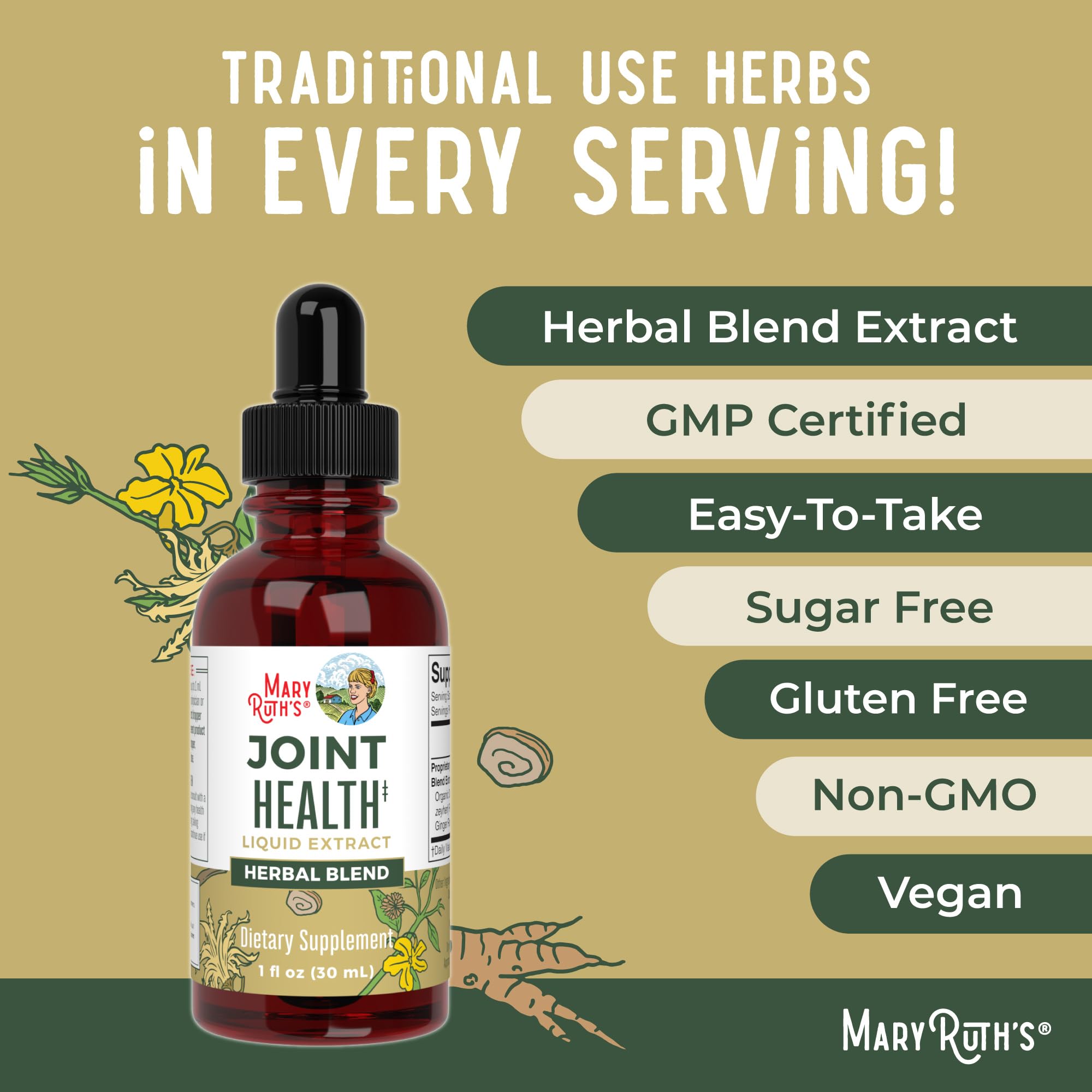 MaryRuth Organics Joint Health Liquid Drops & Vitamin K2+D3 Gummies (Peach Mango and Apricot) | Label Project Verified | Vitamins for Calcium, Joints, and Bone Support | Vegan, Non-GMO, Gluten Free MARYRUTH'S Au supplements