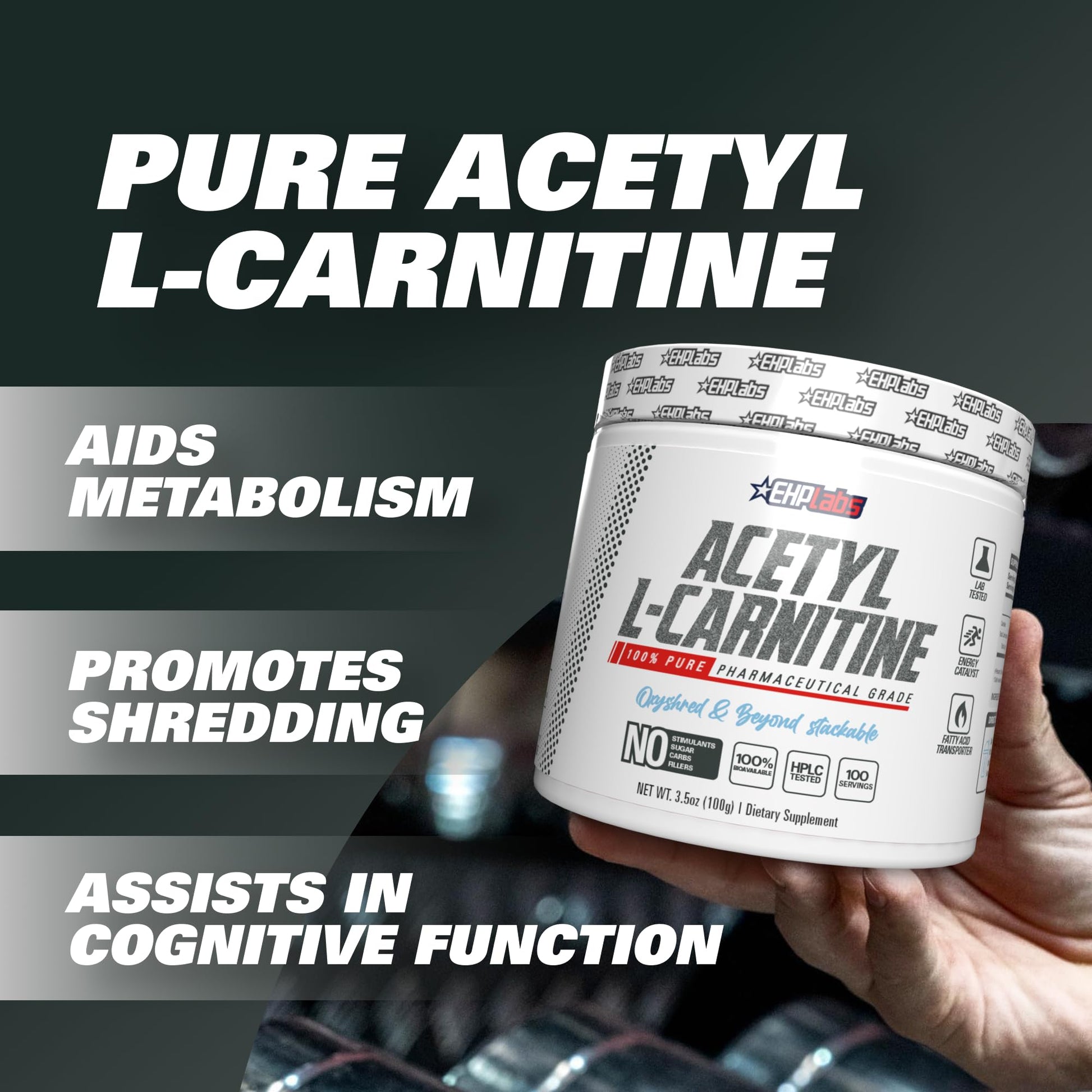 EHP Labs Acetyl L Carnitine Powder, Supports Natural Energy Production, Supports Metabolism EHP Labs Au supplements