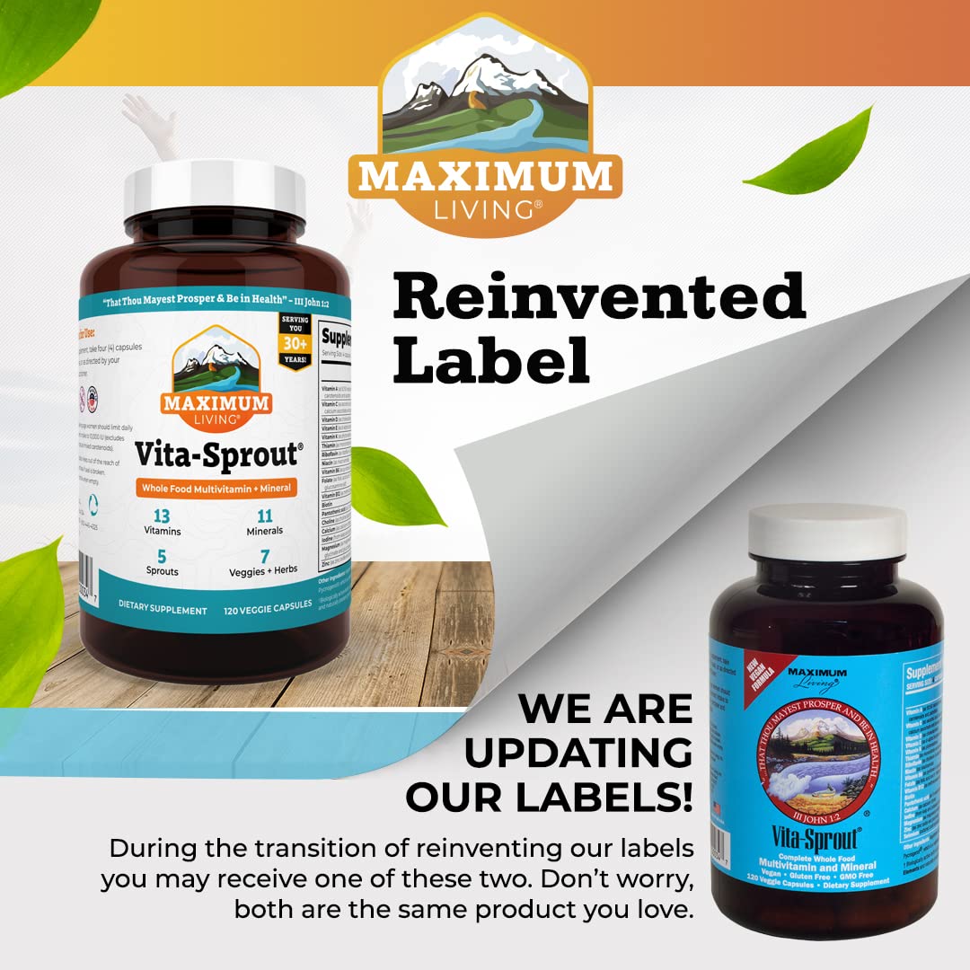 Maximum Living - Vita-Sprout Whole-Food Multivitamin & Phytonutrient Blend - 120 Capsules Maximum Living Au supplements