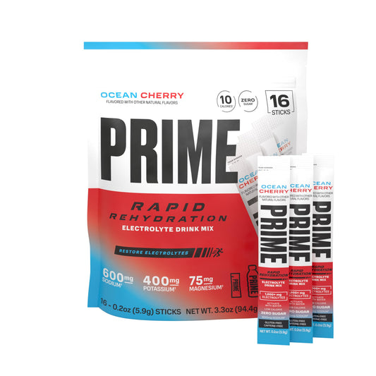 Prime Rapid Rehydration Electrolyte Powder Sticks, Ocean Cherry, Sugar Free Hydration Drink Mix with Sodium, Potassium, Magnesium & B Vitamins PRIME HYDRATIONUS supplements