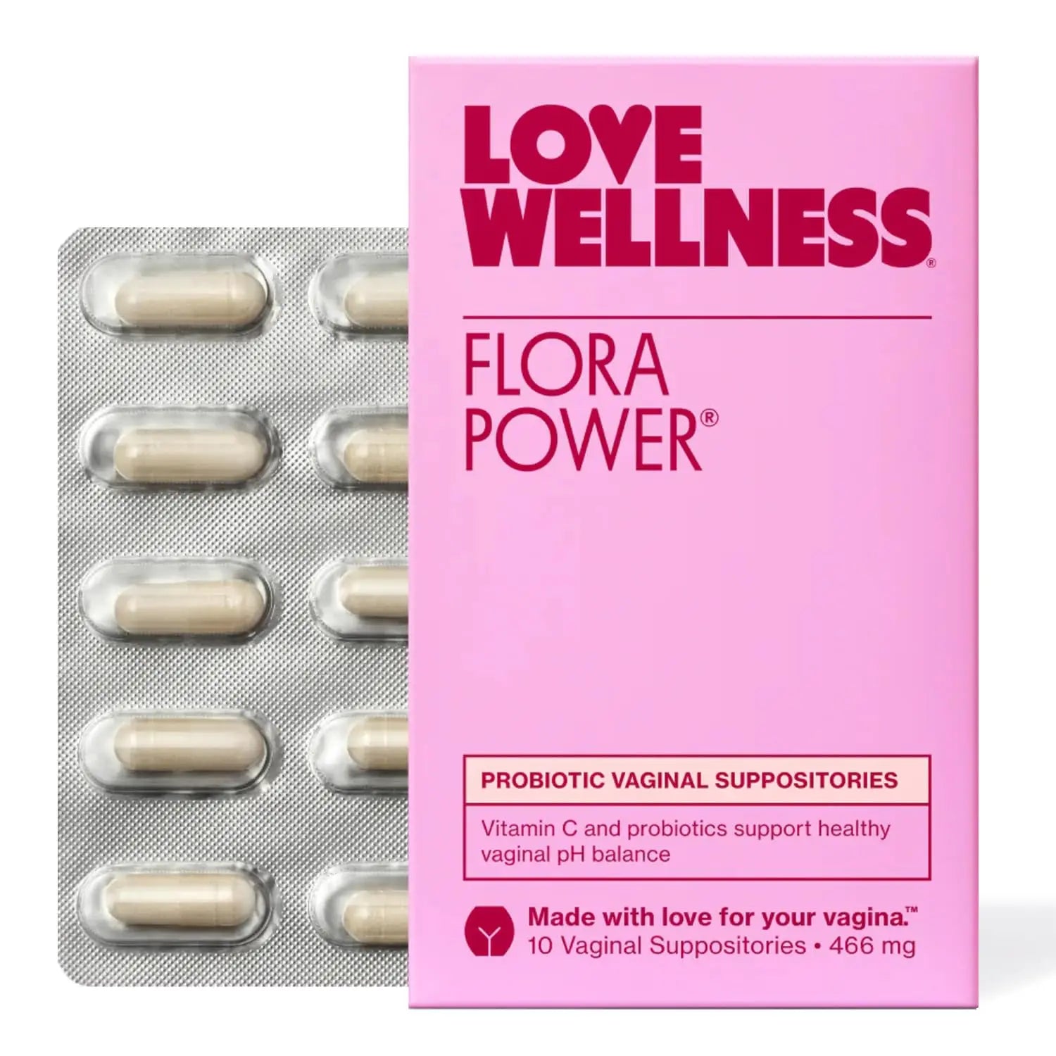 Love Wellness Flora Power | Vaginal Probiotic Suppositories with Vitamin C | Supports pH Balance & Vaginal Health | Fragrance-Free, Non-GMO & Paraben-Free | 10 Count Love Wellness Au supplements