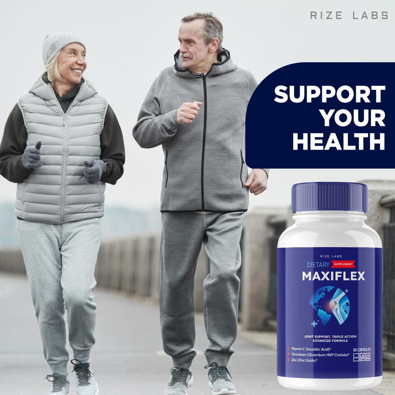 rize labs - Maxi Flex All Natural Suppplement, Capsules for Joint Support, Pills for Mobility and Flexibility, Advanced Formula Supplement, Triple Action (300 Capsules) rize labs Au supplements