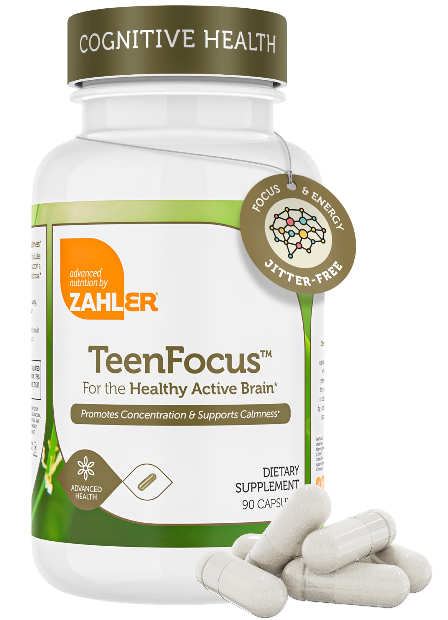 Zahler TeenFocus, Advanced Formula for Improved Focus & Concentration, Certified Kosher, 90 Capsules Zahler Au supplements