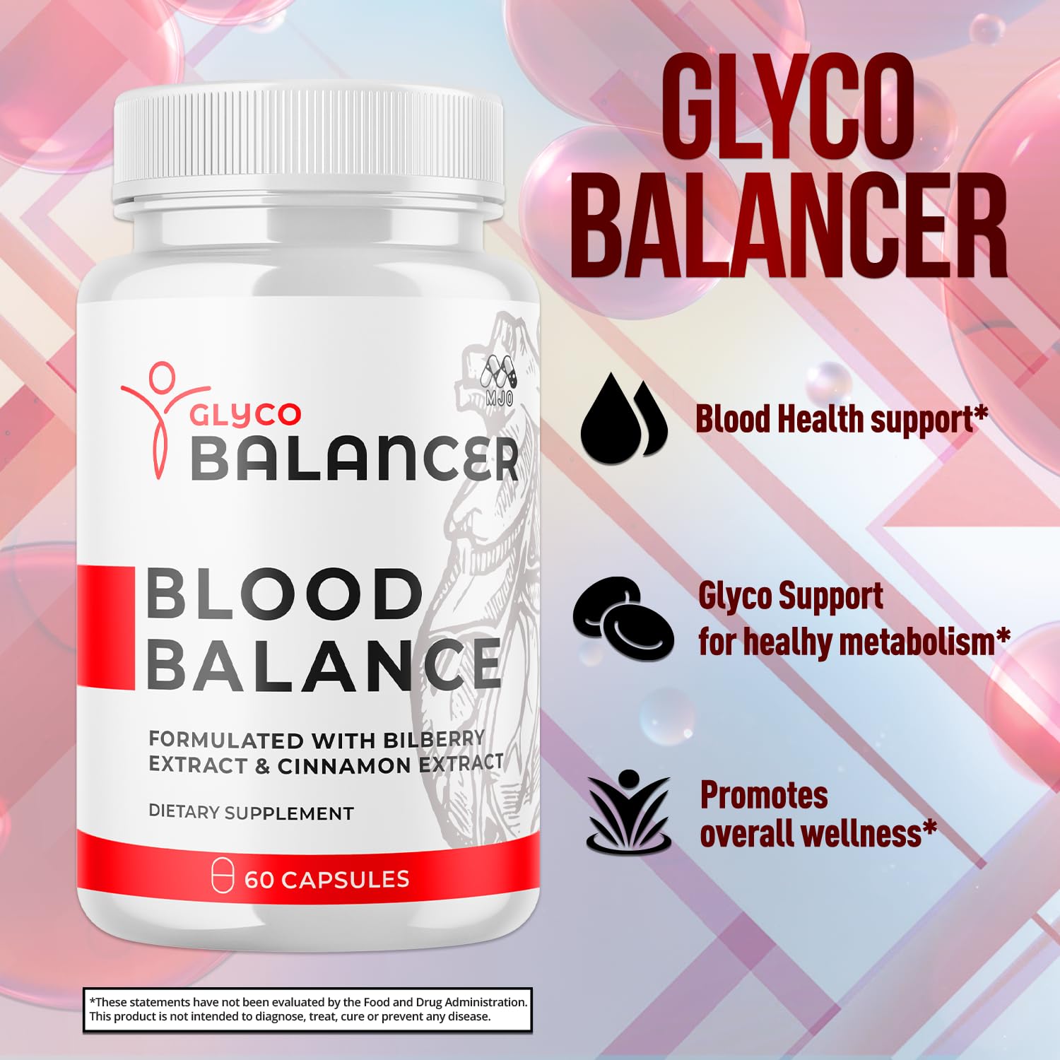 Glyco Balancer Capsules, Official GlycoBalancer Health Support Pills With All Natural Ingredients, Glyco Balancer Advanced Health & Wellness Support with Premium Vitamins for Women & Men (60 Capsules) MJO Au supplements