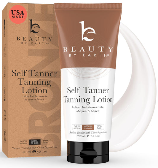 Beauty by Earth Self Tanner - USA Made with Natural & Organic Ingredients, Moisturizing Self Tanning Lotion Beauty by EarthUS supplements