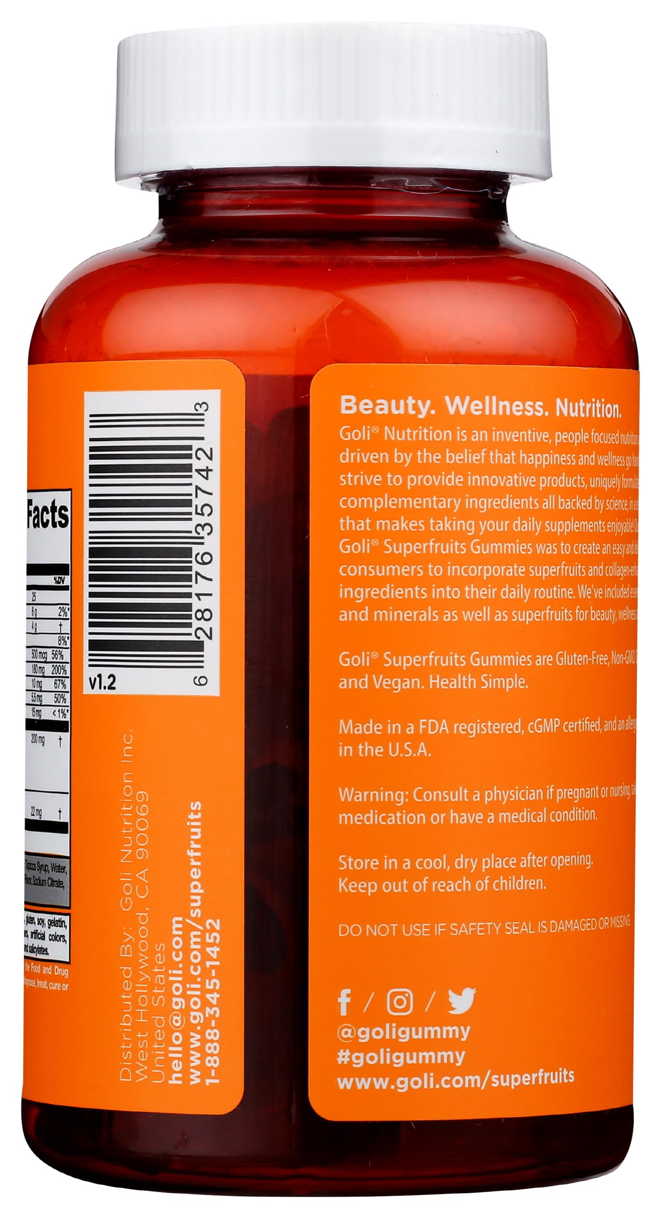 Goli Nutrition, Gummies Superfruits Mixed Fruit, 60 Count Goli Au supplements