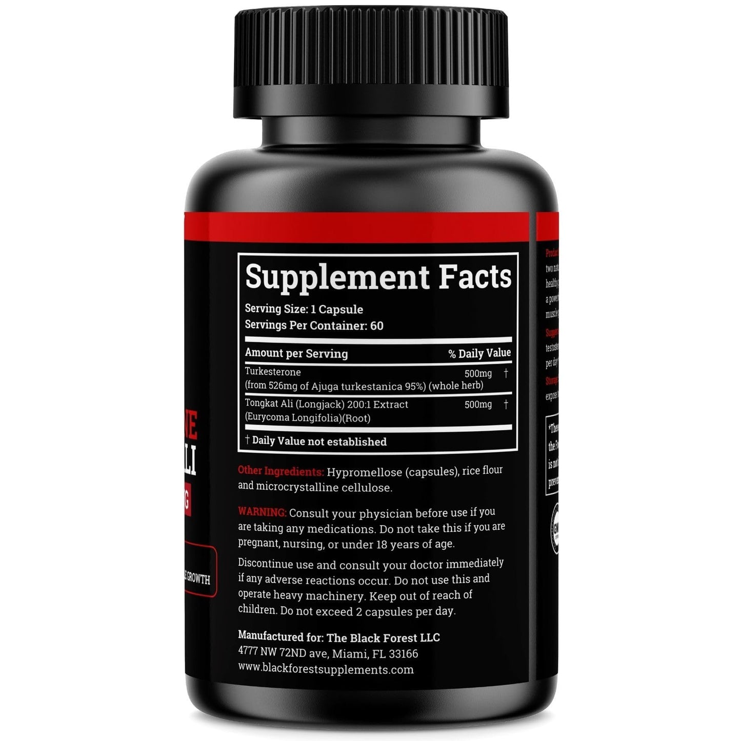 Black Forest Turkesterone Tongkat Ali Supplement 1000mg per Serving (Max Purity 95%) Turkesterone Supplement for Men (Tongkat Ali for Men Longjack 200:1) Similar to Tongkat Ali Fadogia Agrestis Black ForestAu supplements