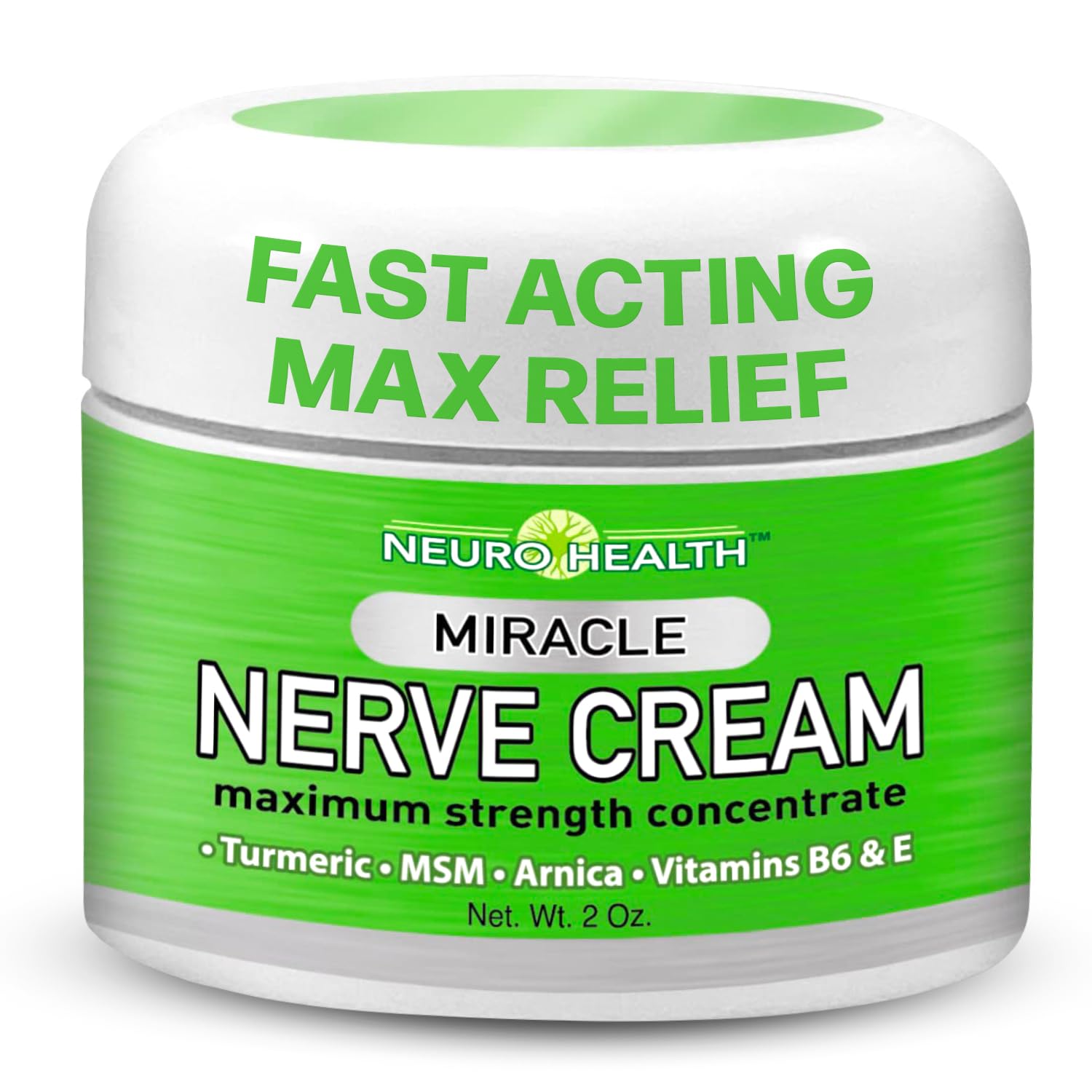 Neuro Health Miracle Nerve Cream - Maximum Strength - Turmeric and Arnica Blend for Neuropathy Discomfort Relief - Soothing Foot & Hand Formula with MSM, B6, E - Made in USA Neuro Health Au supplements