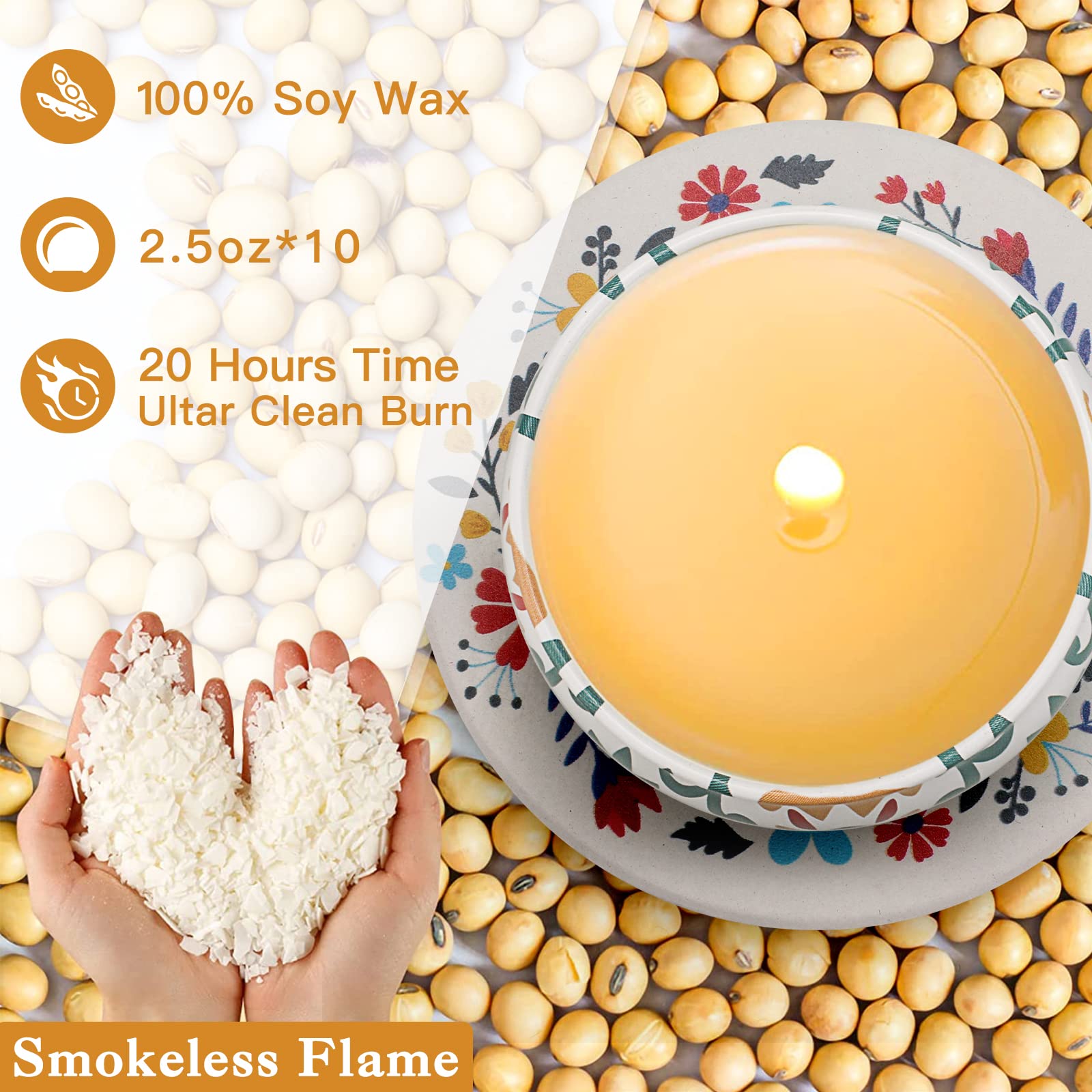 10 Pack Scented Candles Gifts, Aromatherapy Candles for Home Scented with 2 Coasters Yinuo Candle Au supplements