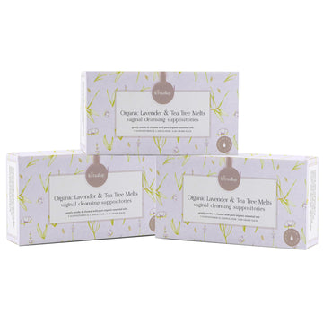 Femallay Lavender and Tea Tree Oil Vaginal Cleansing Suppositories for Hygiene, 100% Natural Melts Femallay Au supplements