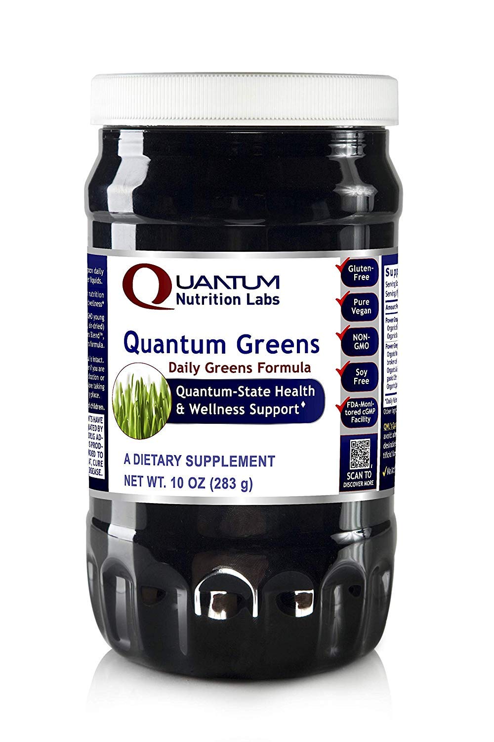 Quantum Nutrition Labs Quantum Organic Greens- Super Greens Powder, Greens Superfood Powder for Drinks, Green Juice, Nutrition Support, Supergreens for Men & Women, Spinach, Alfalfa, Chlorella - 10 oz Quantum Nutrition Au supplements