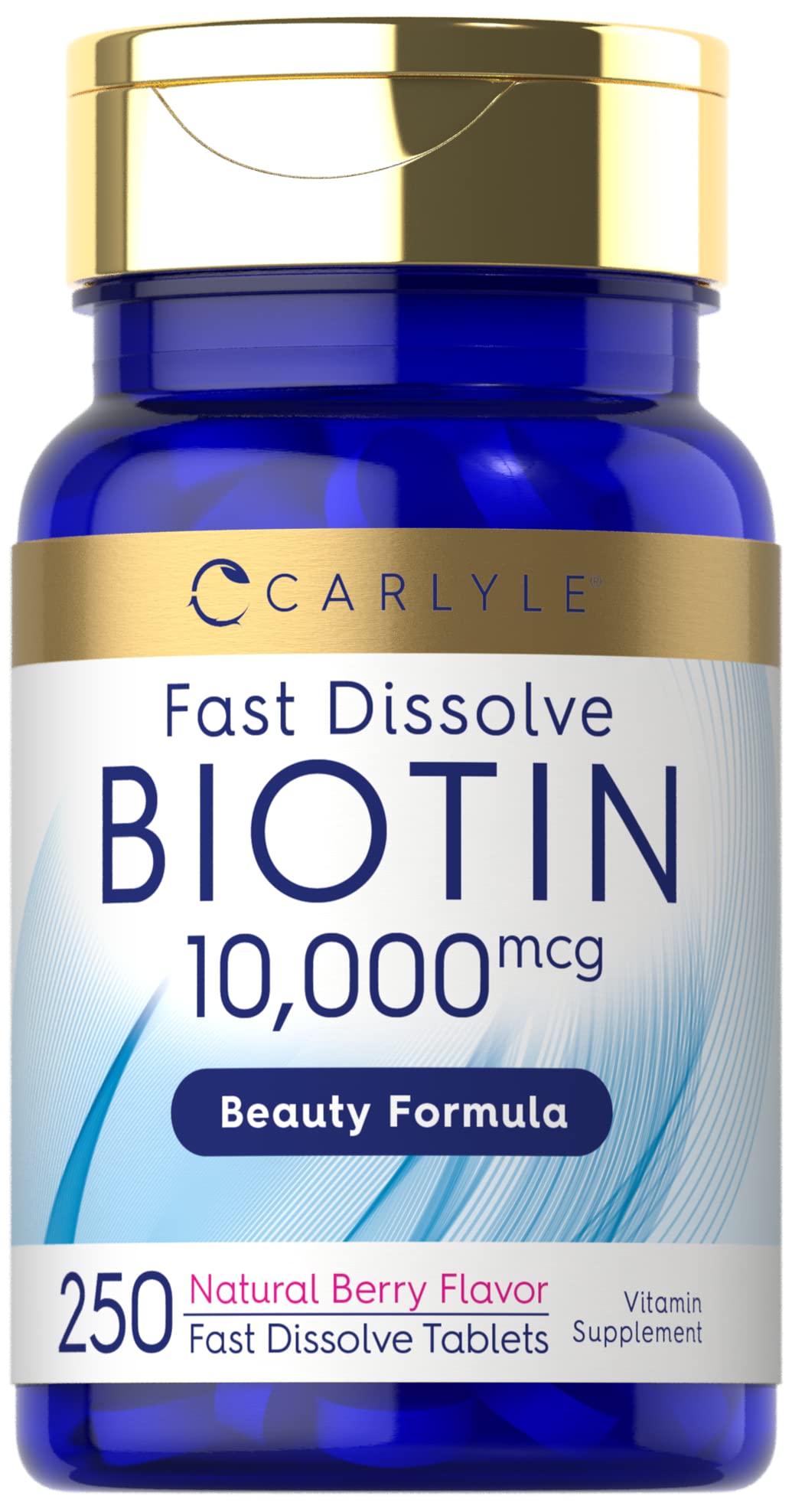 Carlyle Biotin 10000mcg | 250 Fast Dissolve Tablets | Max Strength | Vegetarian, Non-GMO Carlyle Au supplements