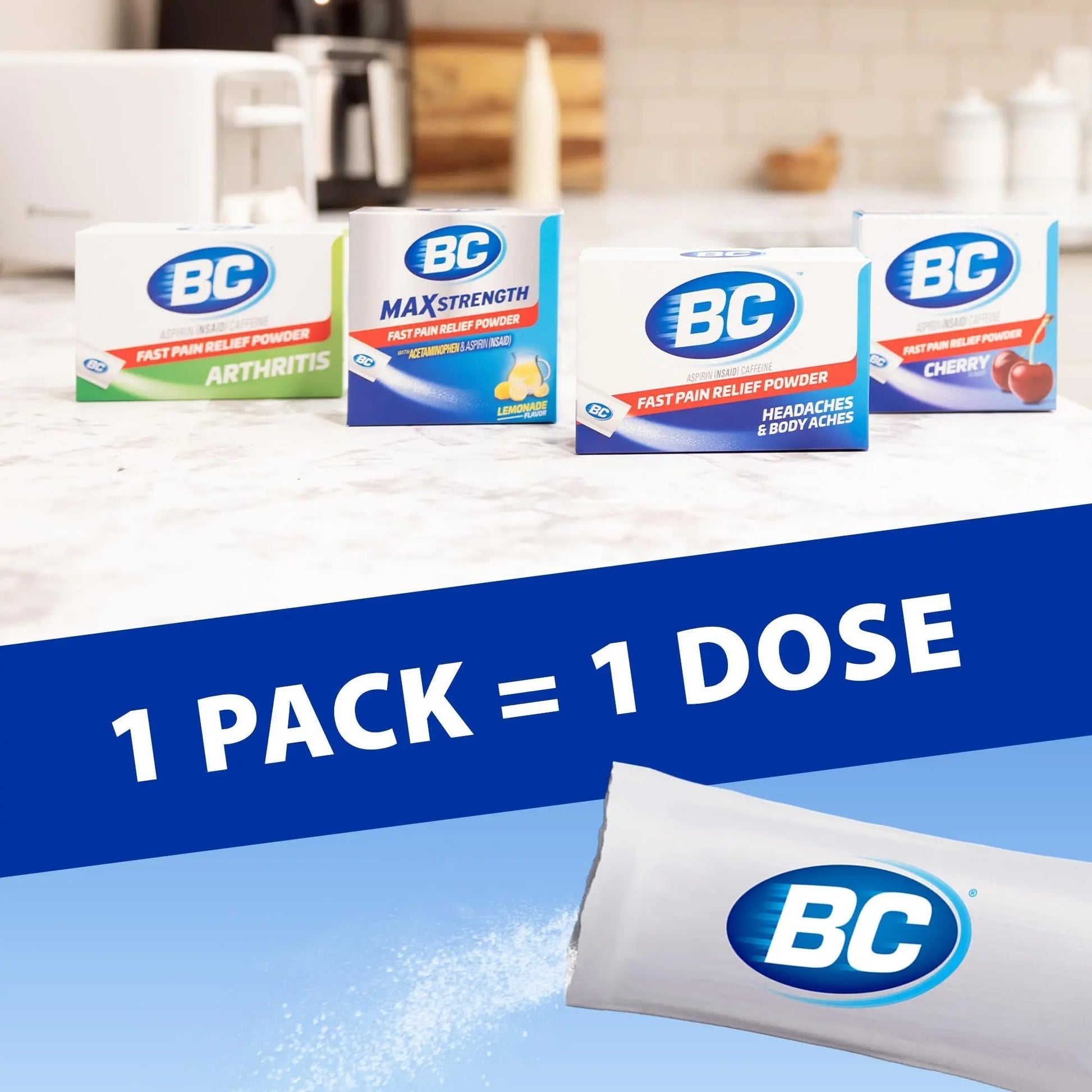 BC Powder Original Strength Pain Reliever, 24 Powder Sticks, 36 Units Display BC Au supplements