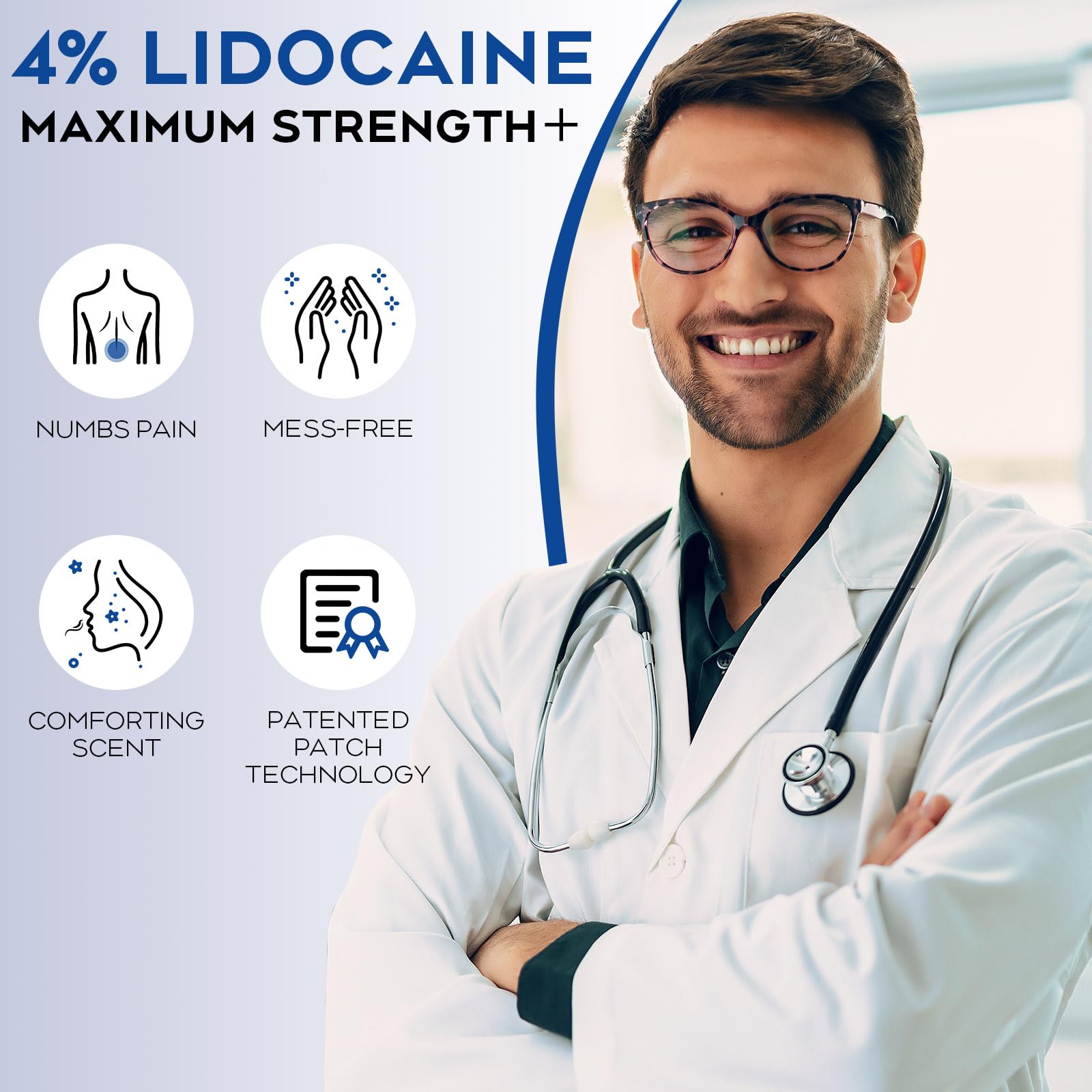 Uposiut Lidocaine Patches, Maximum Strength Lidocaine Patches (40 Patches), for Muscle Pain Relief in The Back, Shoulders, Neck, Knees, and Anks, 12 Hour Pain Relief-G002 Uposiut Au supplements