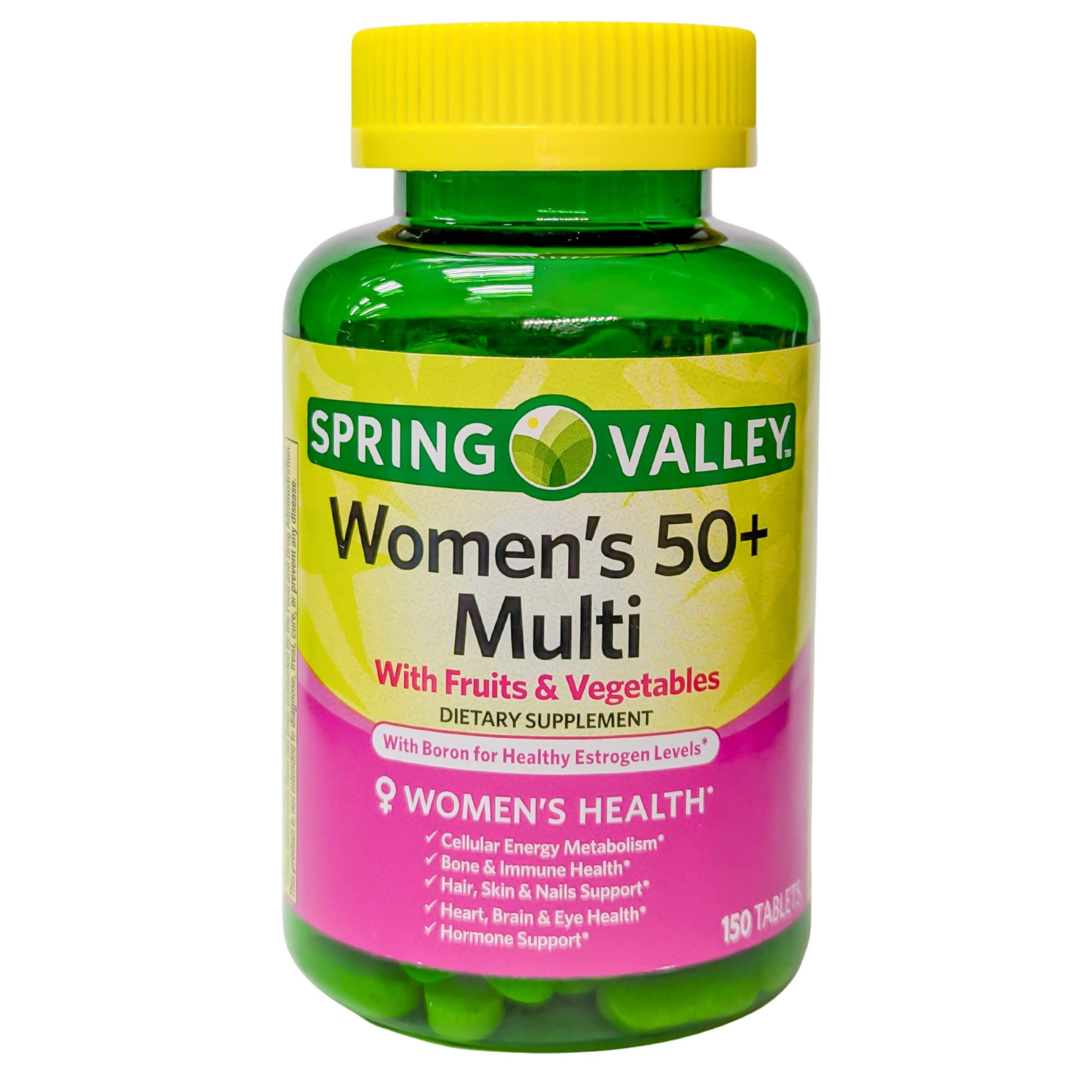 Spring Valley Women's 50+ Multi with Fruits & Vegetables Dietary Supplement 150 Tablets (One Bottle) Good Health Buena Salud Au supplements