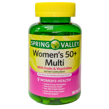 Spring Valley Women's 50+ Multi with Fruits & Vegetables Dietary Supplement 150 Tablets (One Bottle) Good Health Buena Salud Au supplements